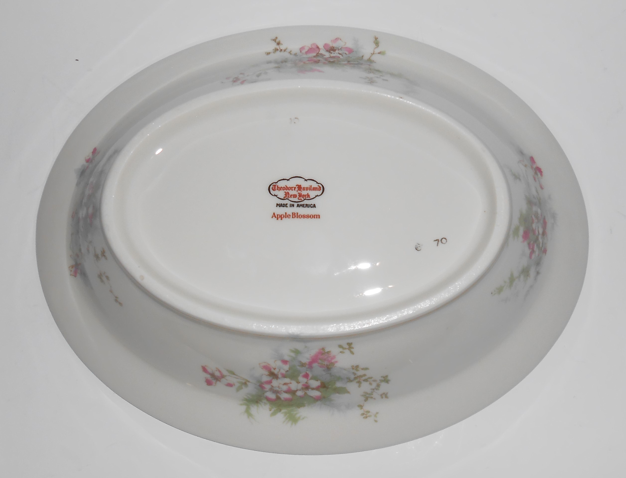 Theodore Haviland China Apple Blossom w/Gold Vegetable