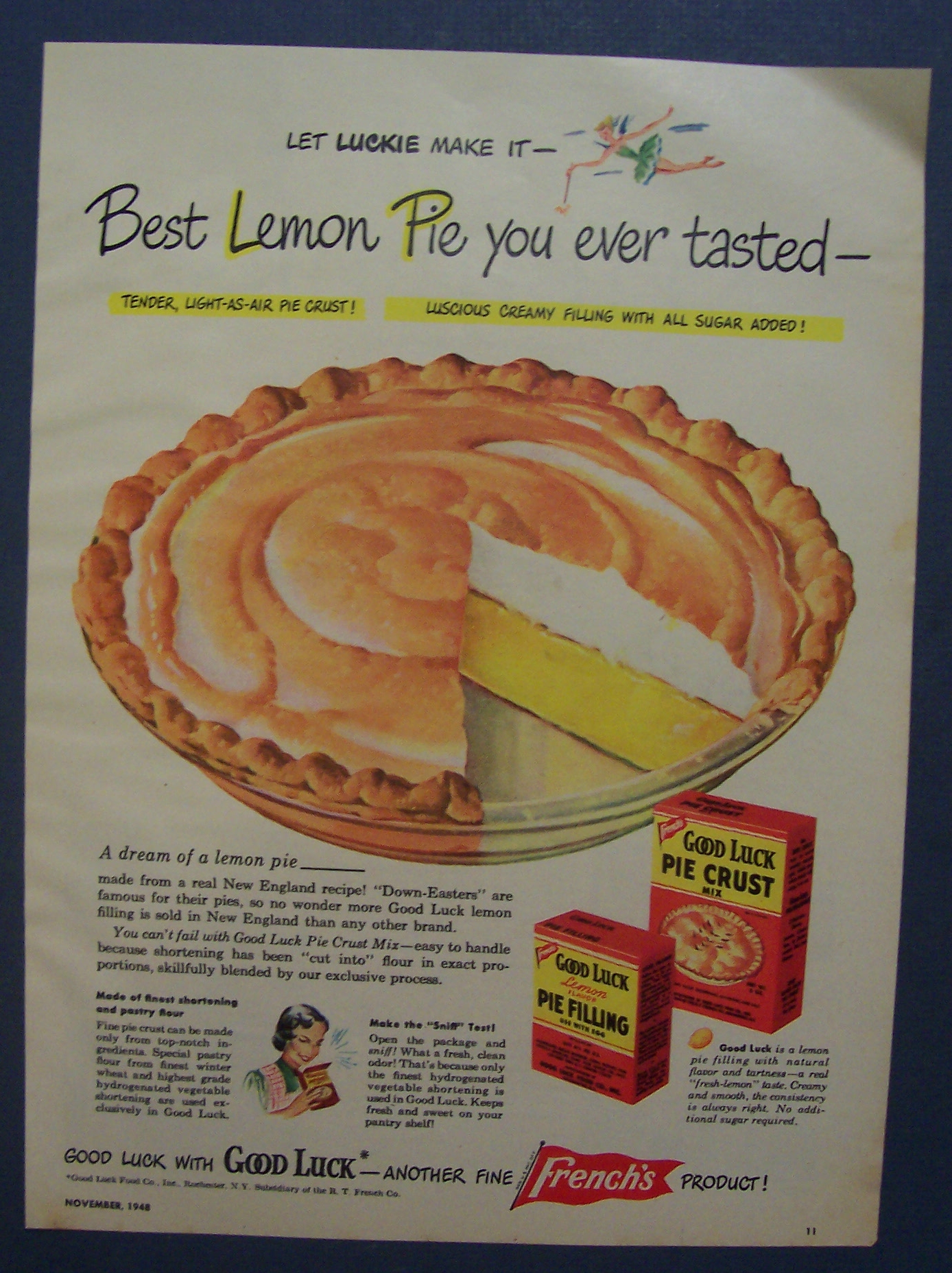 1948 French's Good Luck Pie Crust & Pie Filling