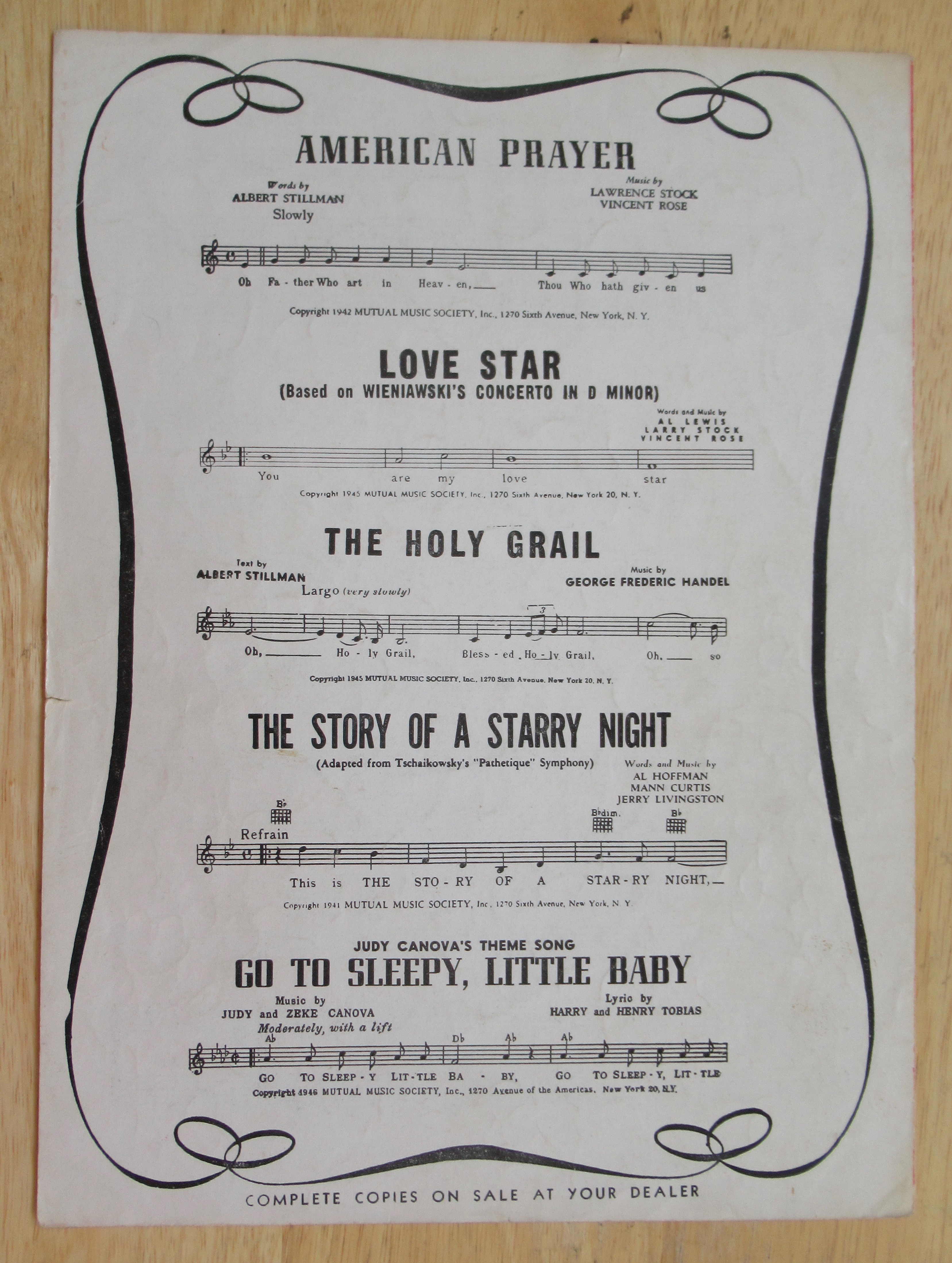 1950 Me & My Teddy Bear Sheet Music
