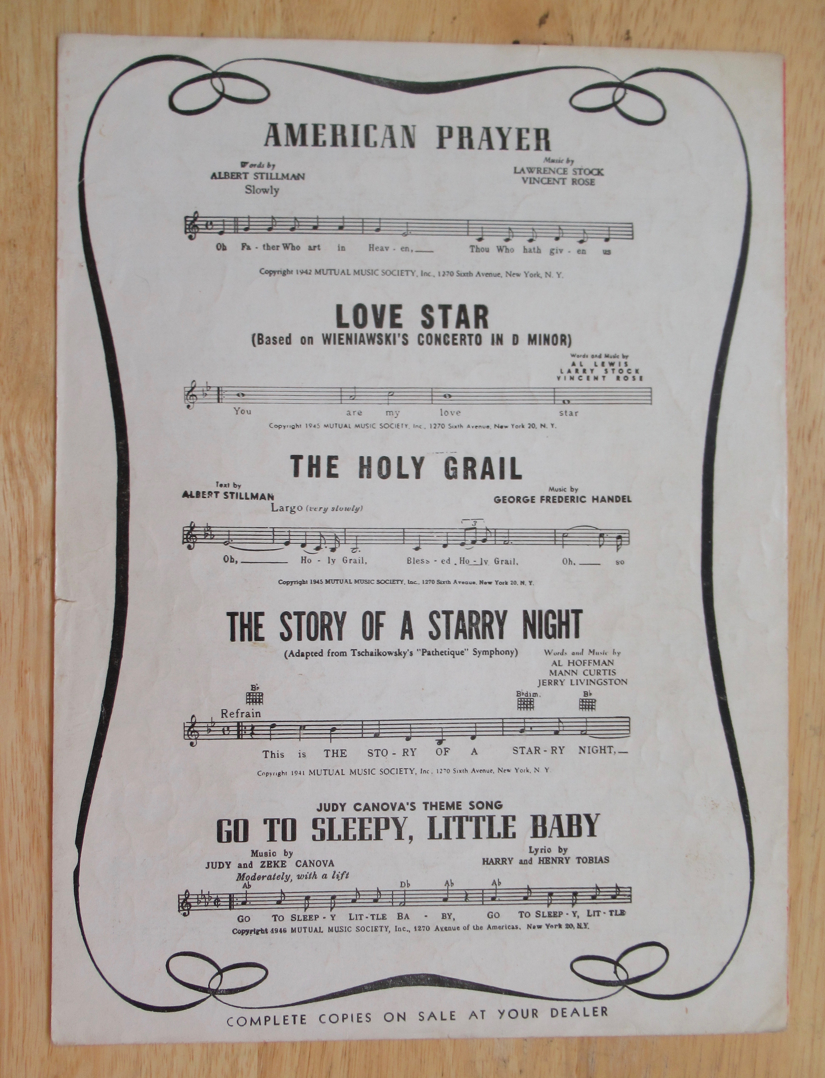 1950 Me & My Teddy Bear Sheet Music