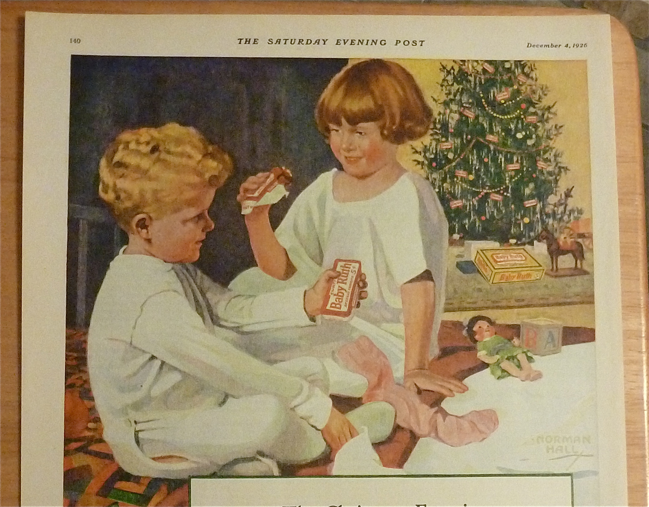 1926 Baby Ruth Candy Bar w/Children By A Christmas Tree