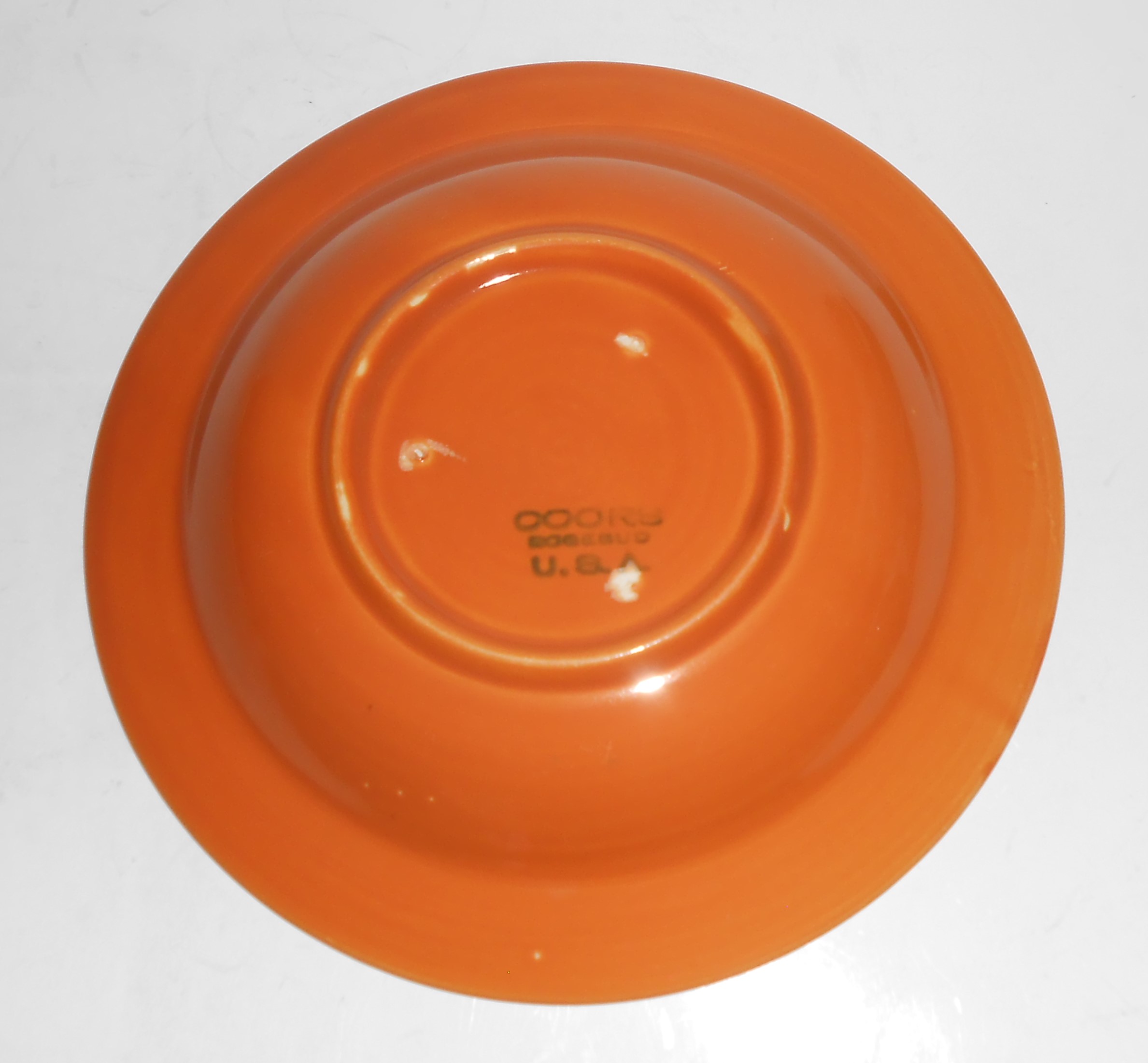 Coors Pottery Rosebud Orange Rimmed Soup Bowl MINT