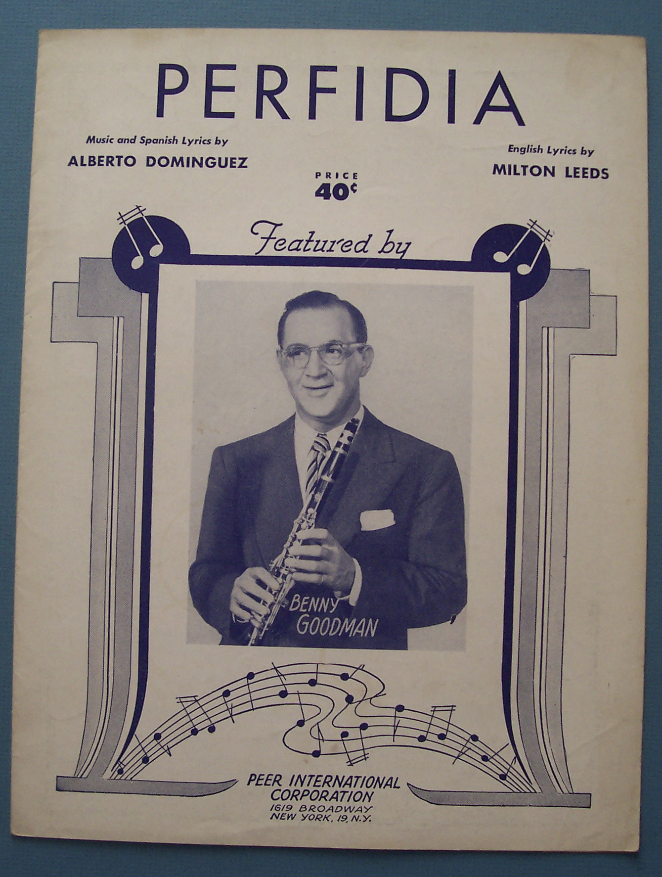 Sheet Music For 1941 Perfidia