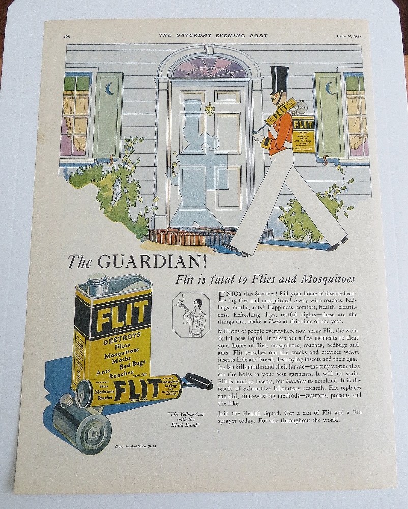 1927 Flit With Soldier Carrying Bug Sprayer