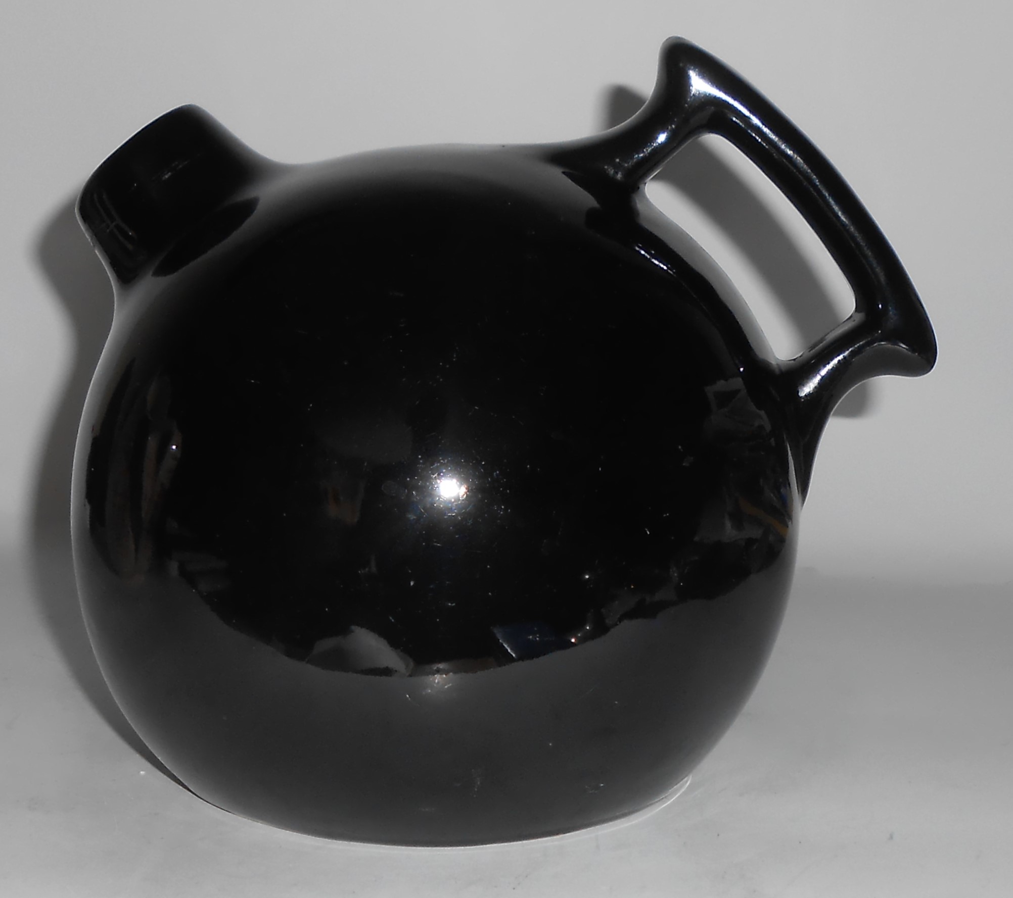 Camark Art Pottery Early Black Ball Jug Pitcher