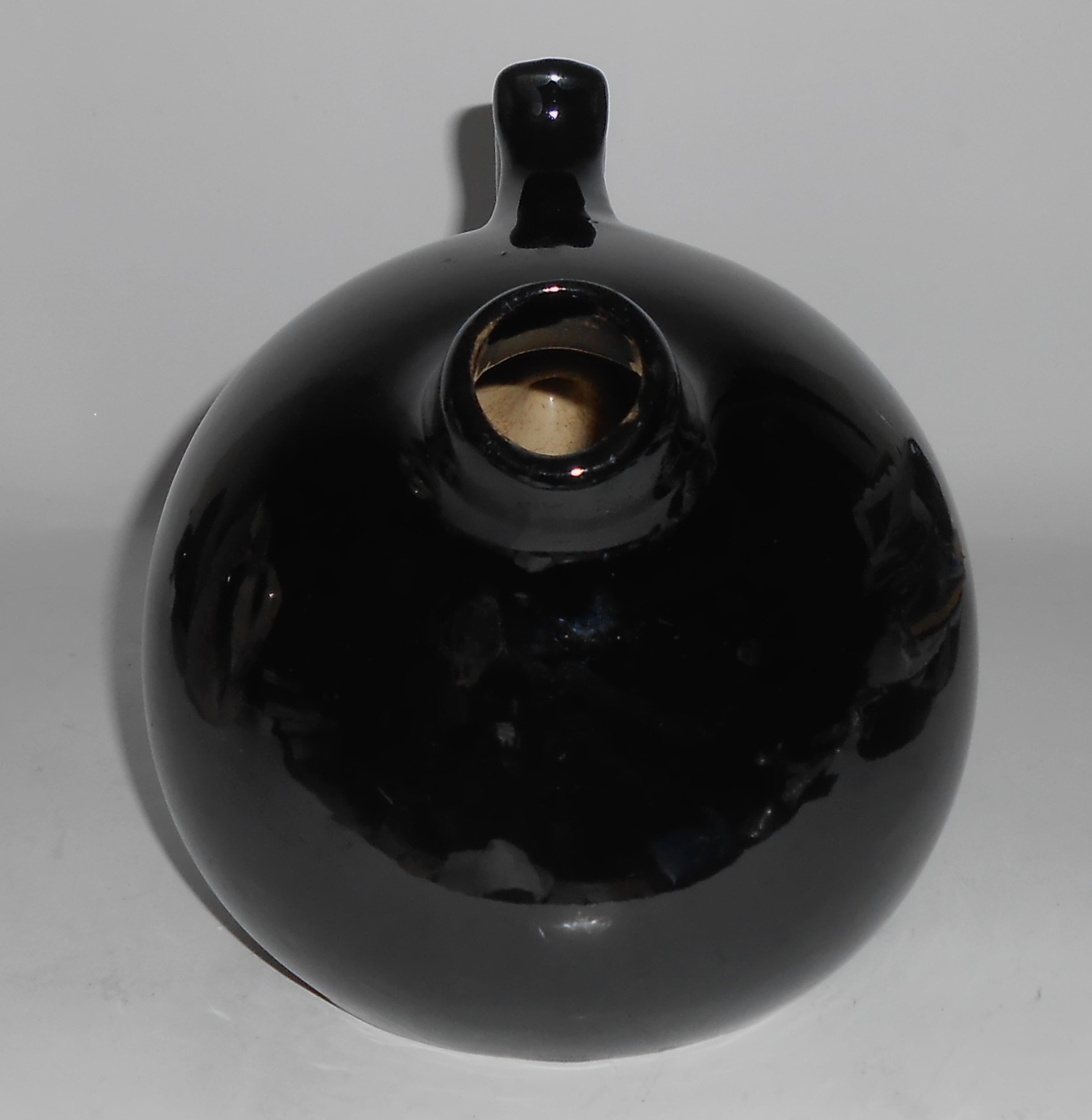 Camark Art Pottery Early Black Ball Jug Pitcher