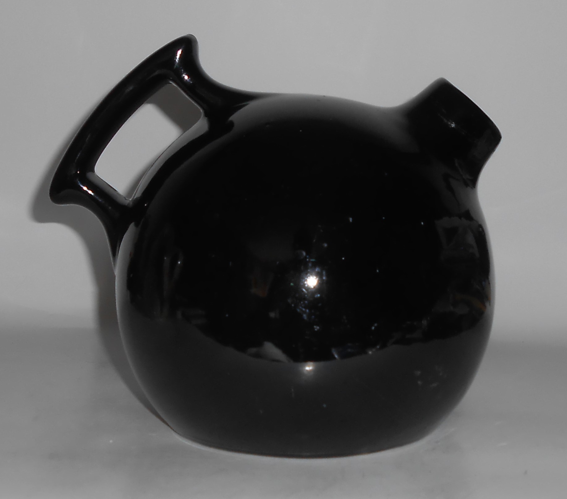 Camark Art Pottery Early Black Ball Jug Pitcher