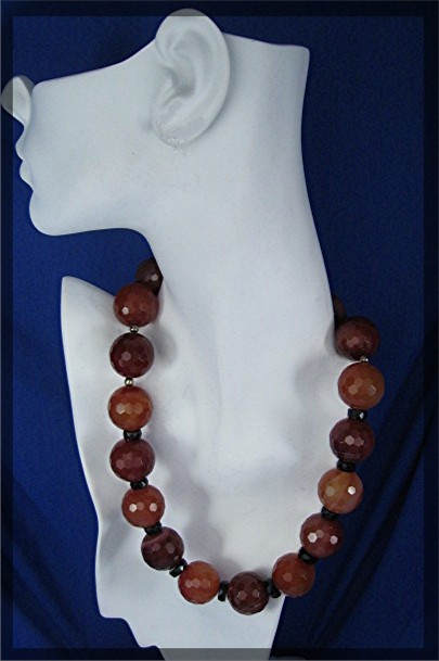 Cherry Quartz Necklace Sterling Silver Hook Clasp