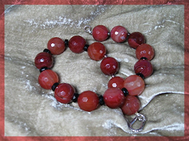 Cherry Quartz Necklace Sterling Silver Hook Clasp