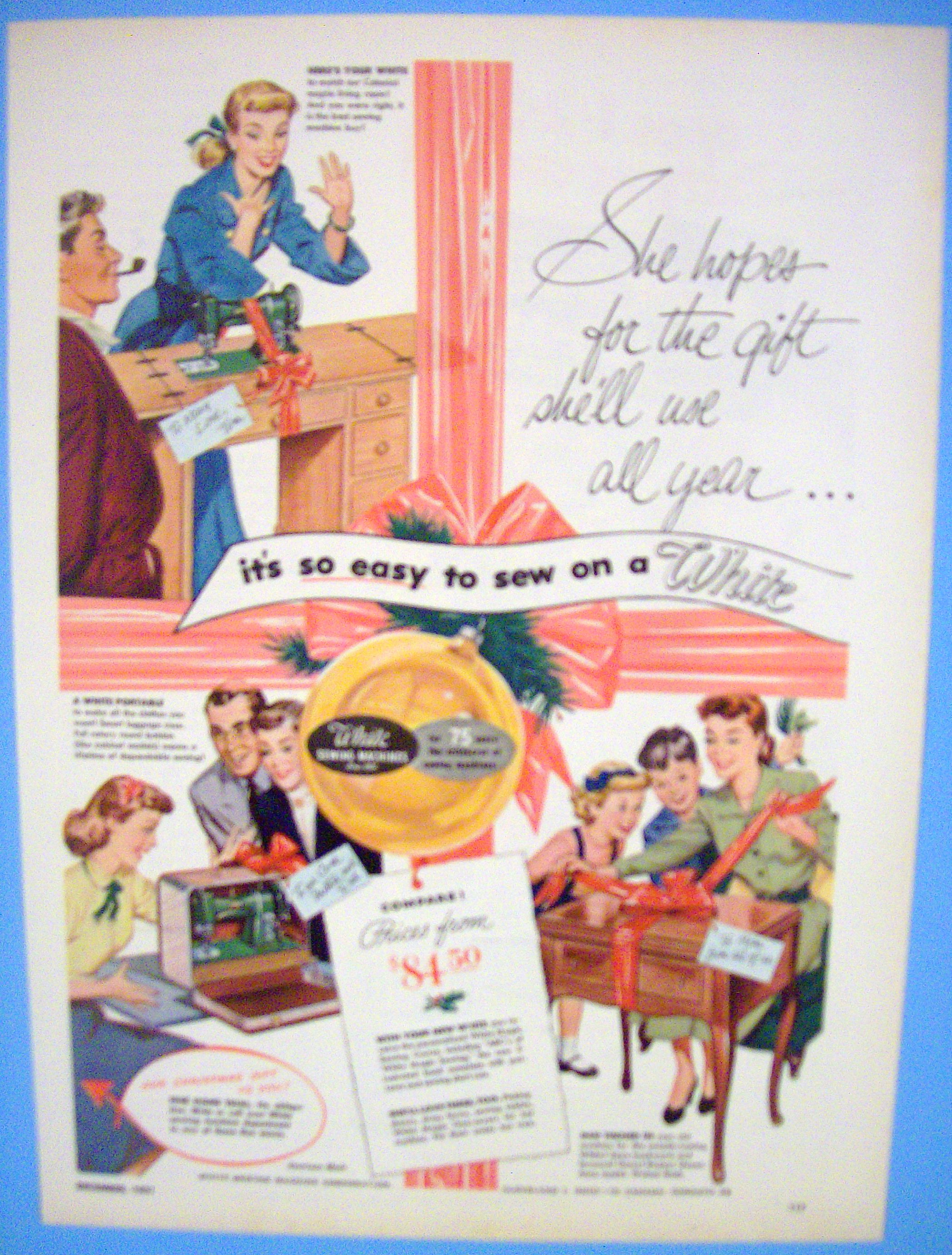 1951 White Sewing Machine with 3 Different Women