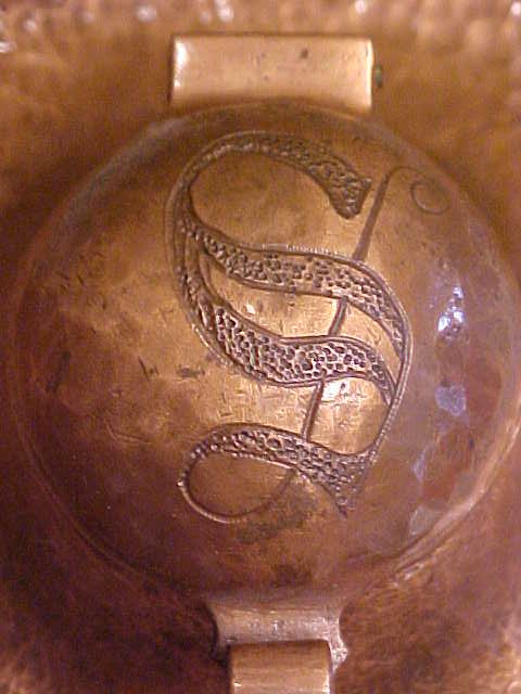 Copper Inkwell Arts and Crafts Era Dble Inkwells Boston