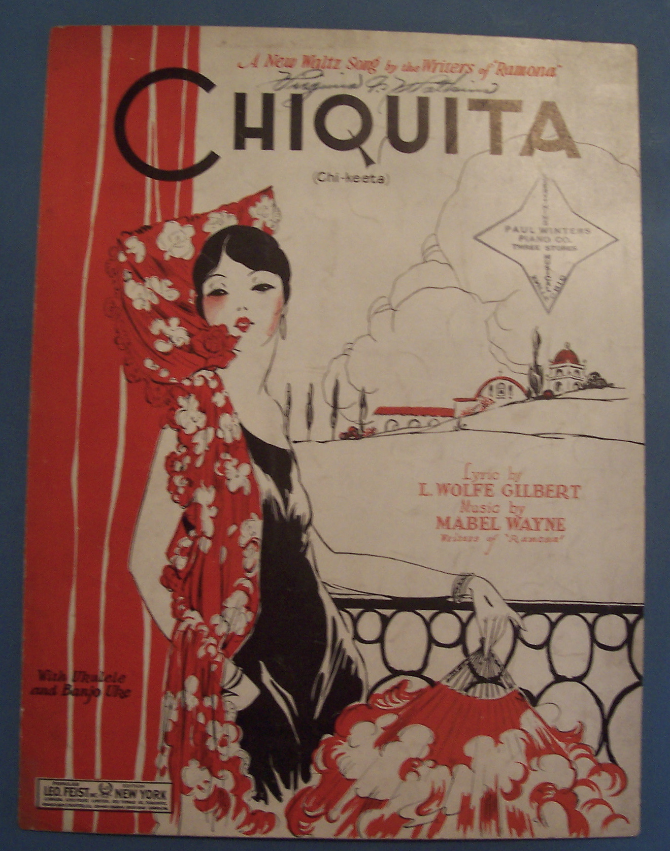 Sheet Music For 1928 Chiquita