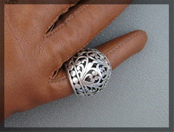 Bali Ring Sterling Silver Filigree Dome