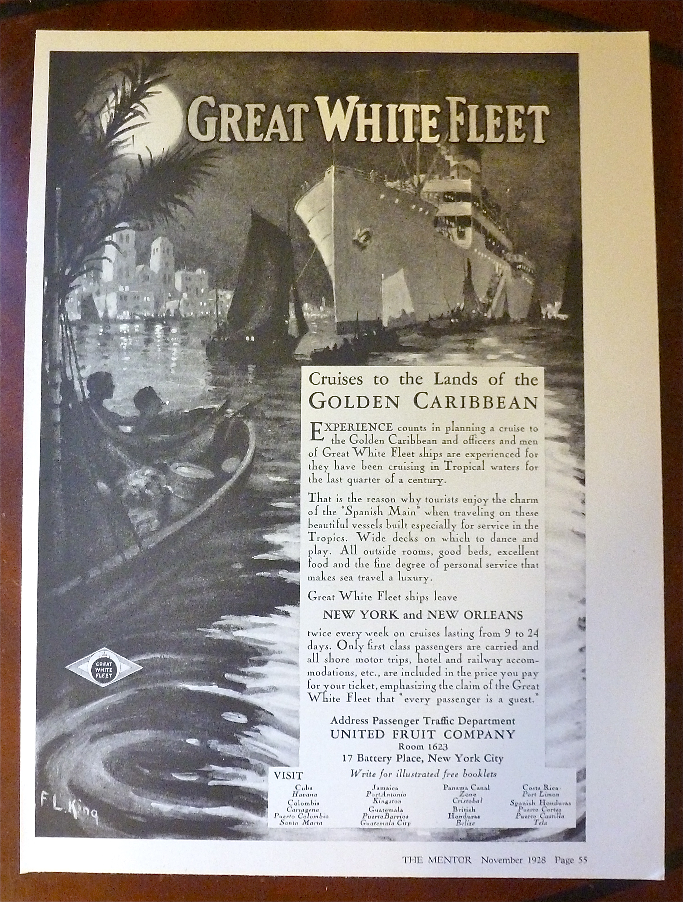 1928 Great White Fleet with Golden Caribbean
