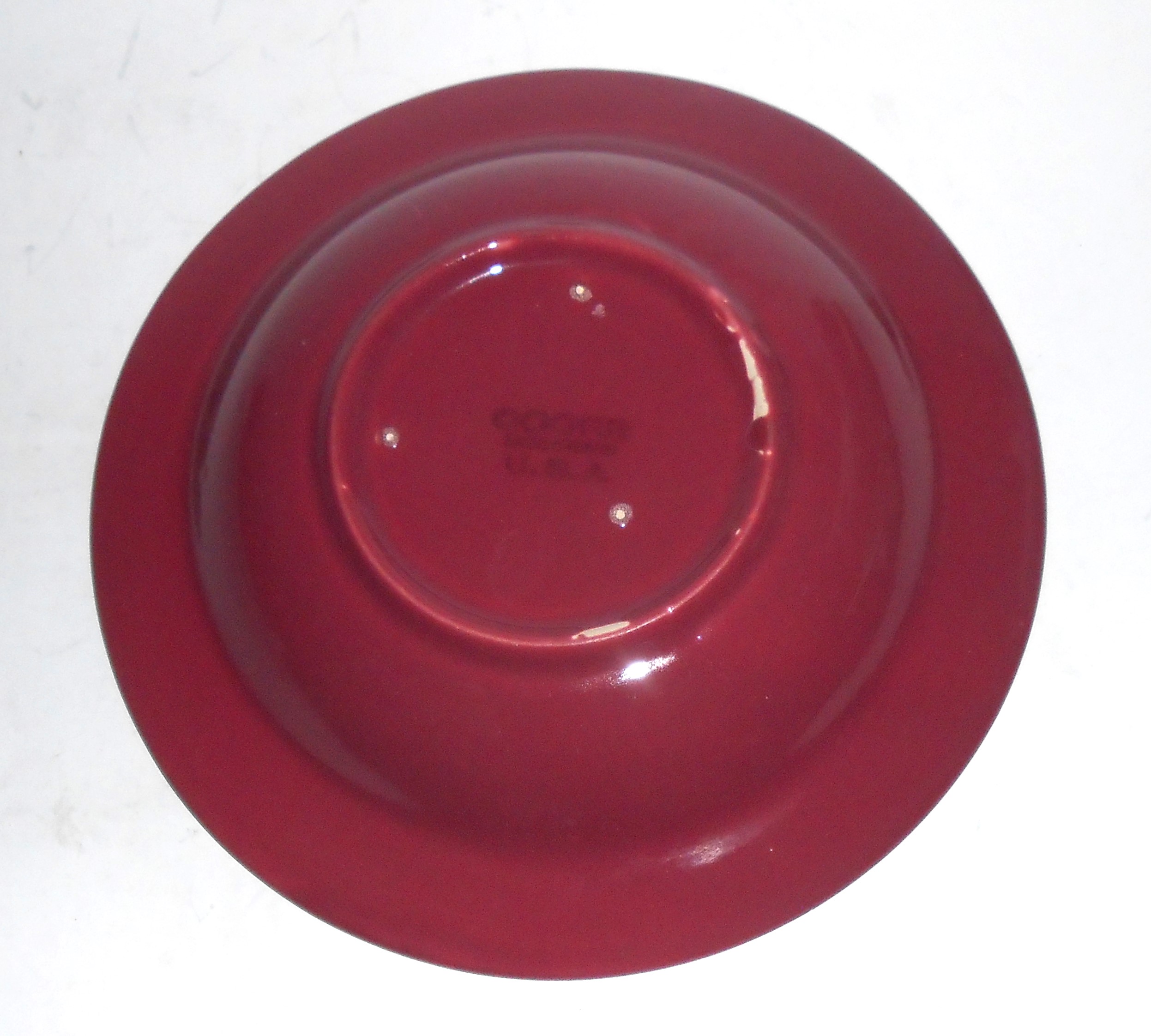 Coors Pottery Rosebud Red Rimmed Soup Bowl MINT