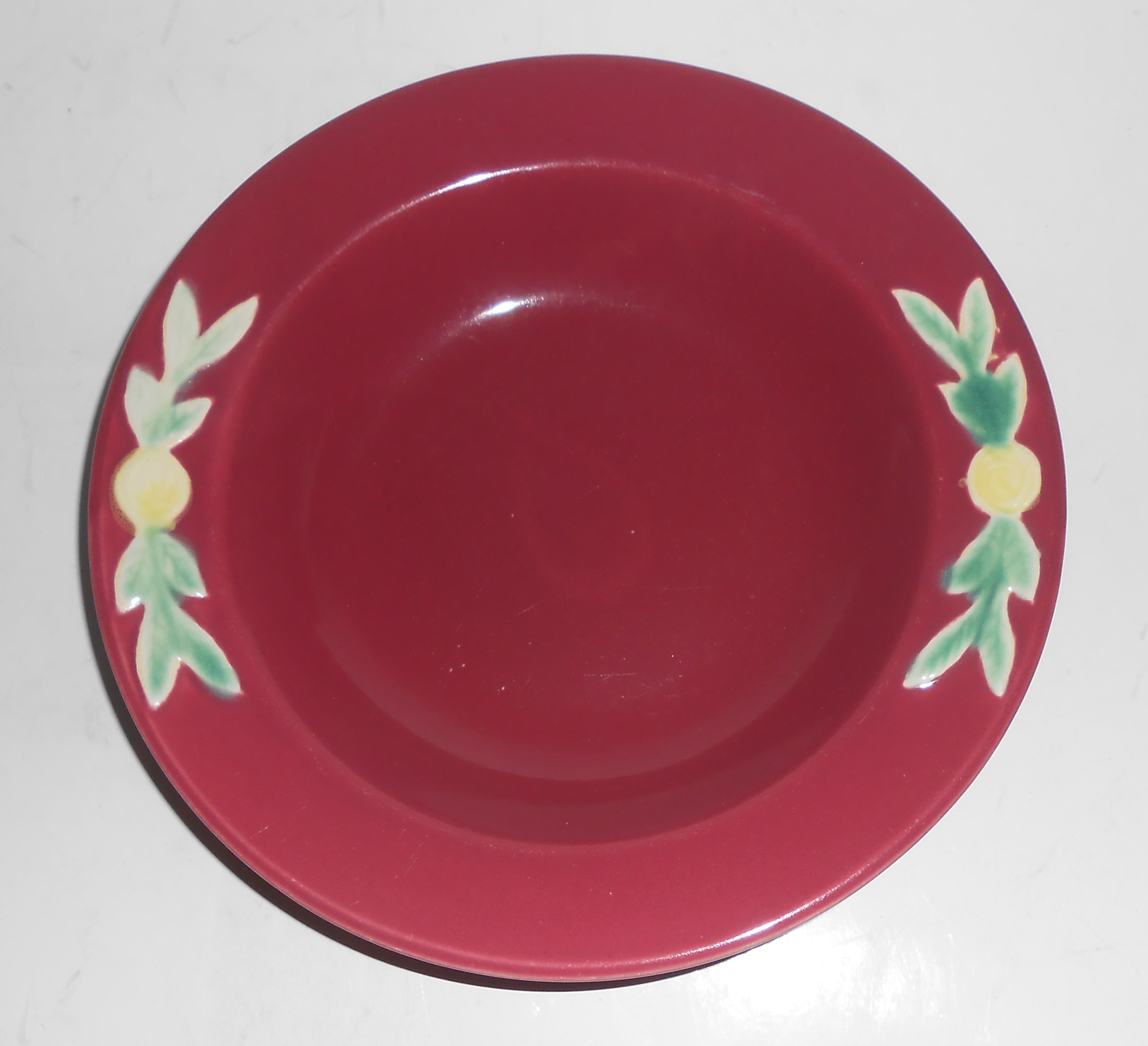 Coors Pottery Rosebud Red Rimmed Soup Bowl MINT