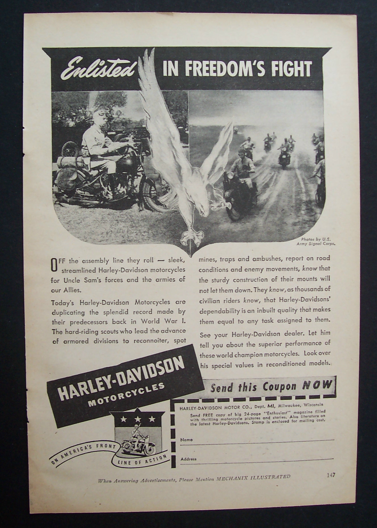 1942  Harley - Davidson  Motorcycles