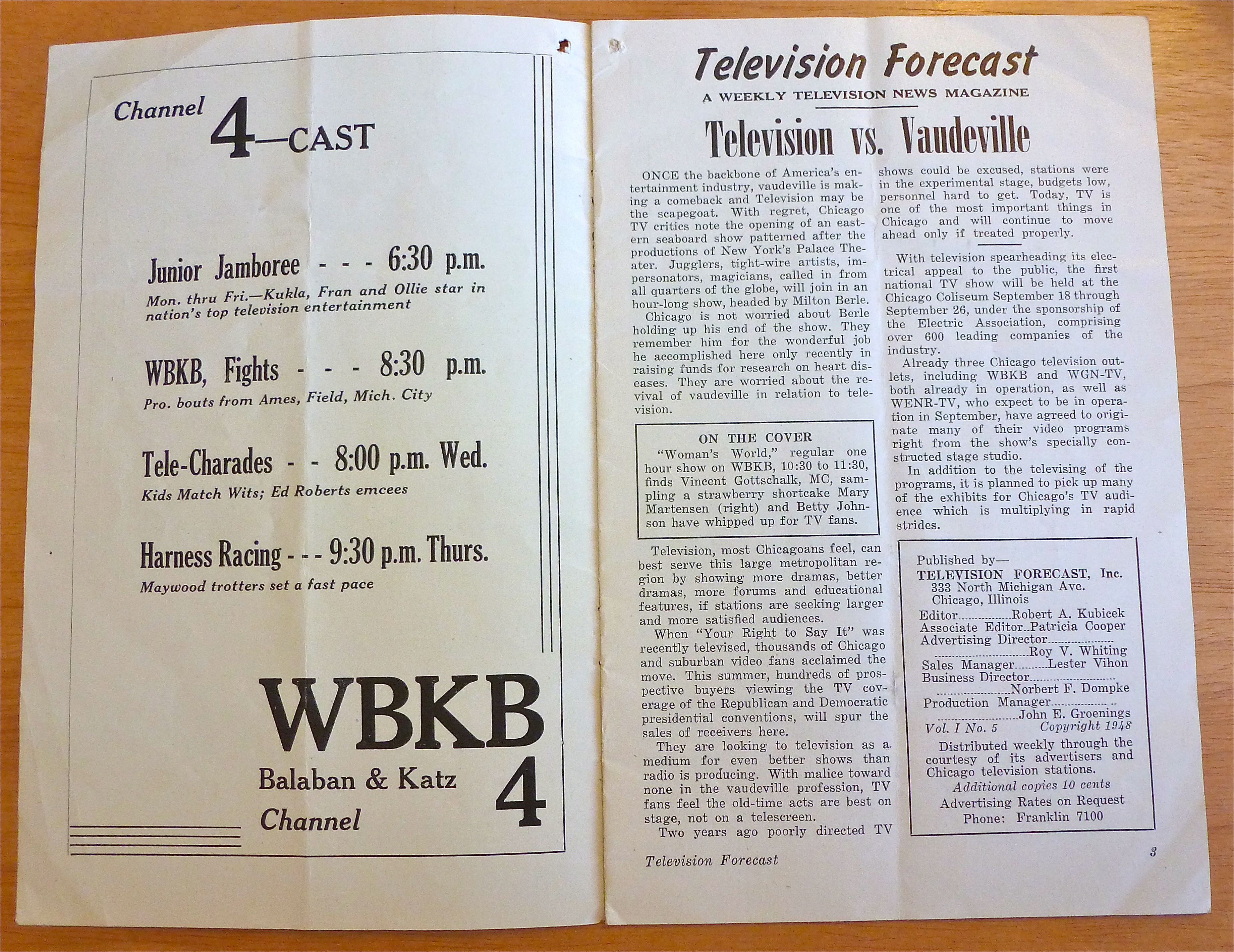 1948 Chicago Television Forecast Vol.1-#5 Woman's World