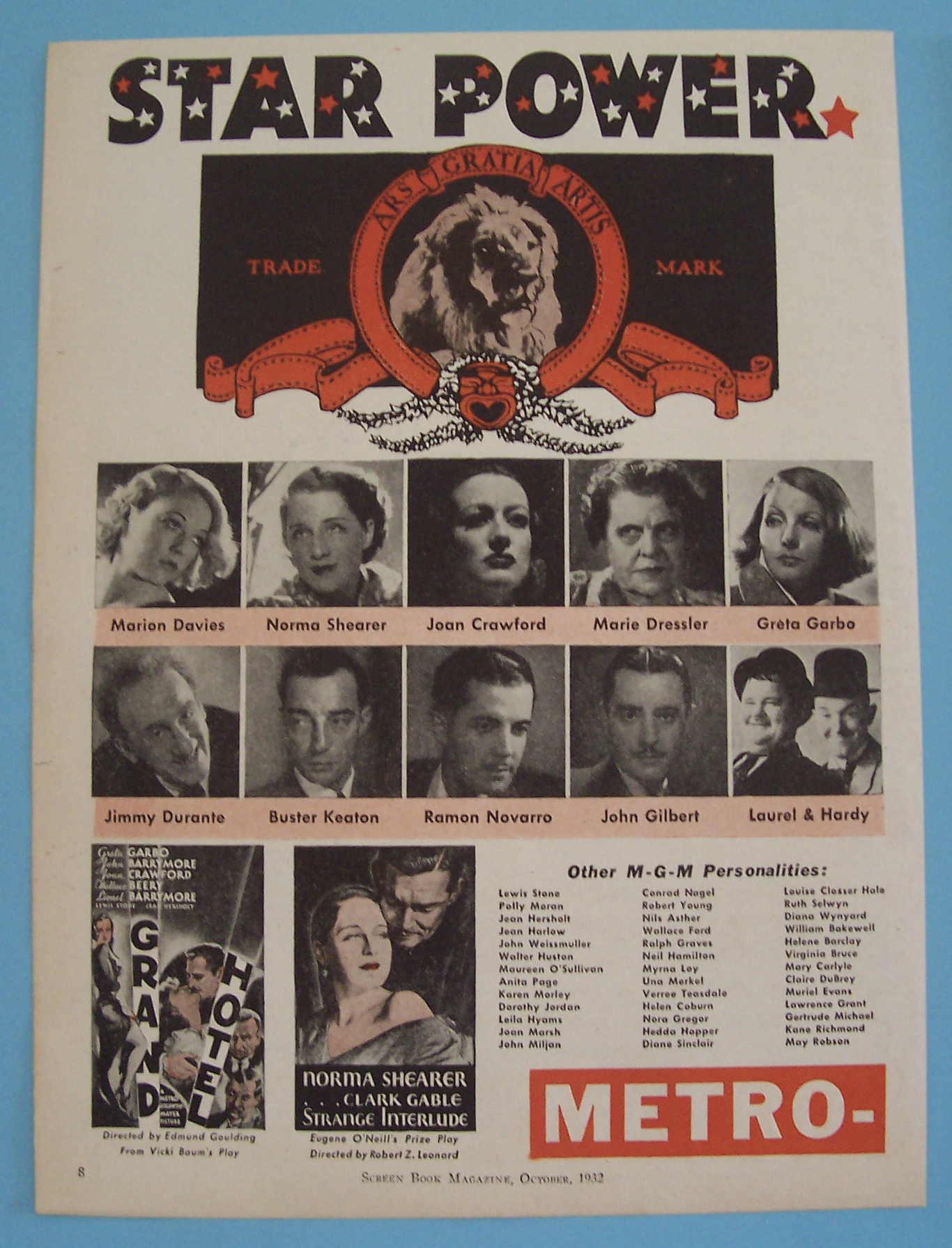 Vintage Ad: 1932 Metro-Goldwyn Star Power w/M. Davies