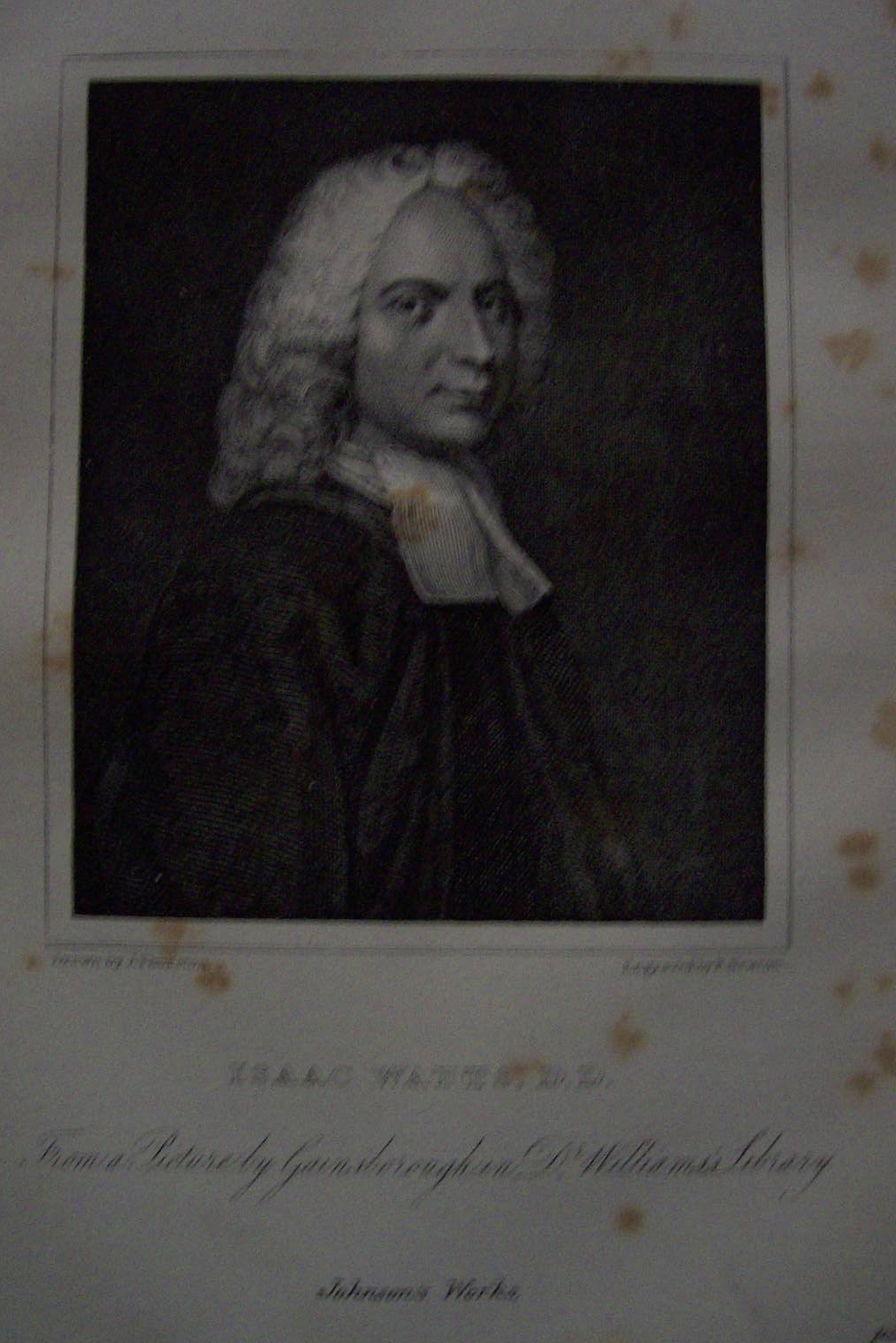 1881 Engraving of Isaac Watts D.D.
