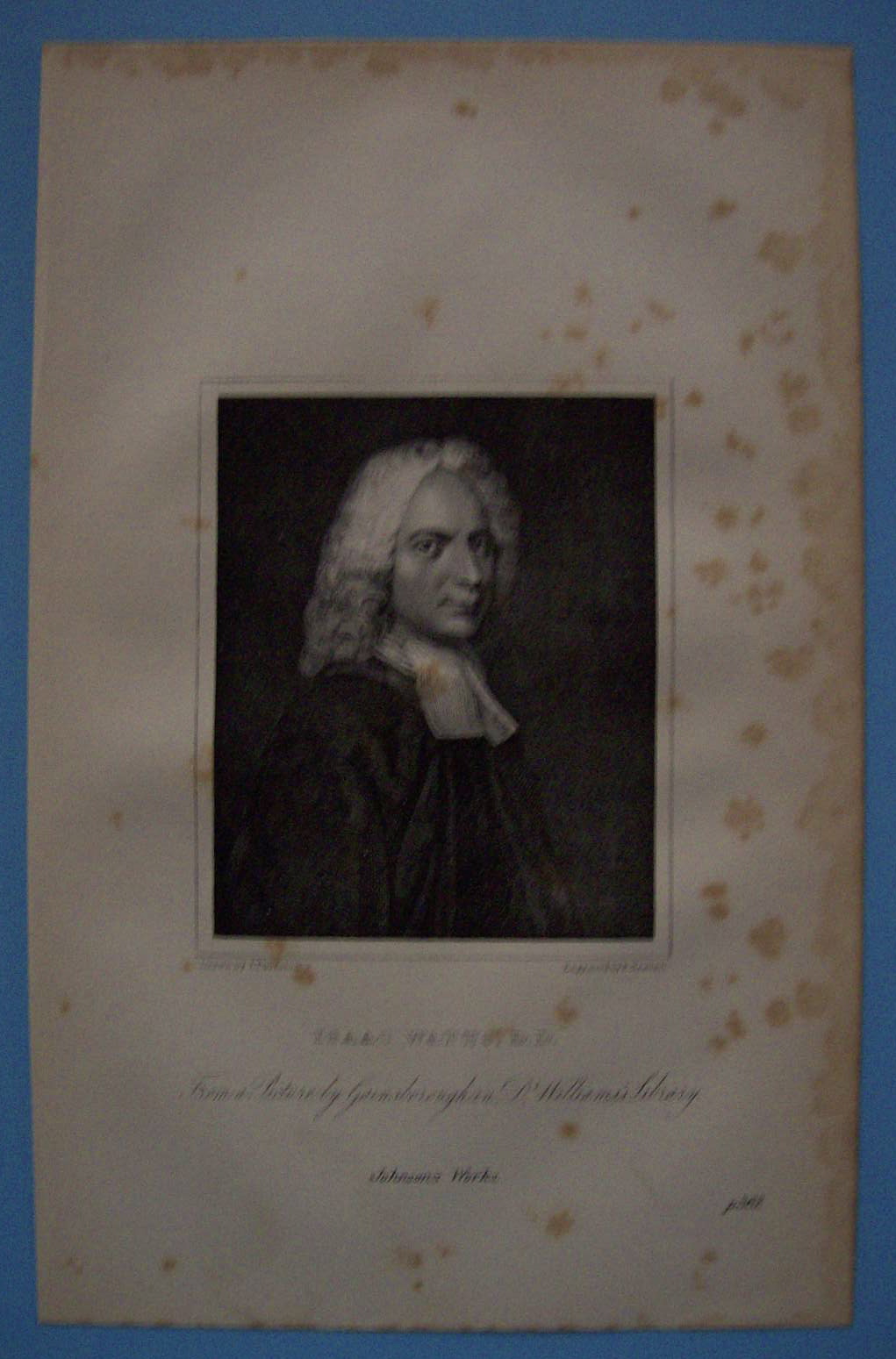 1881 Engraving of Isaac Watts D.D.