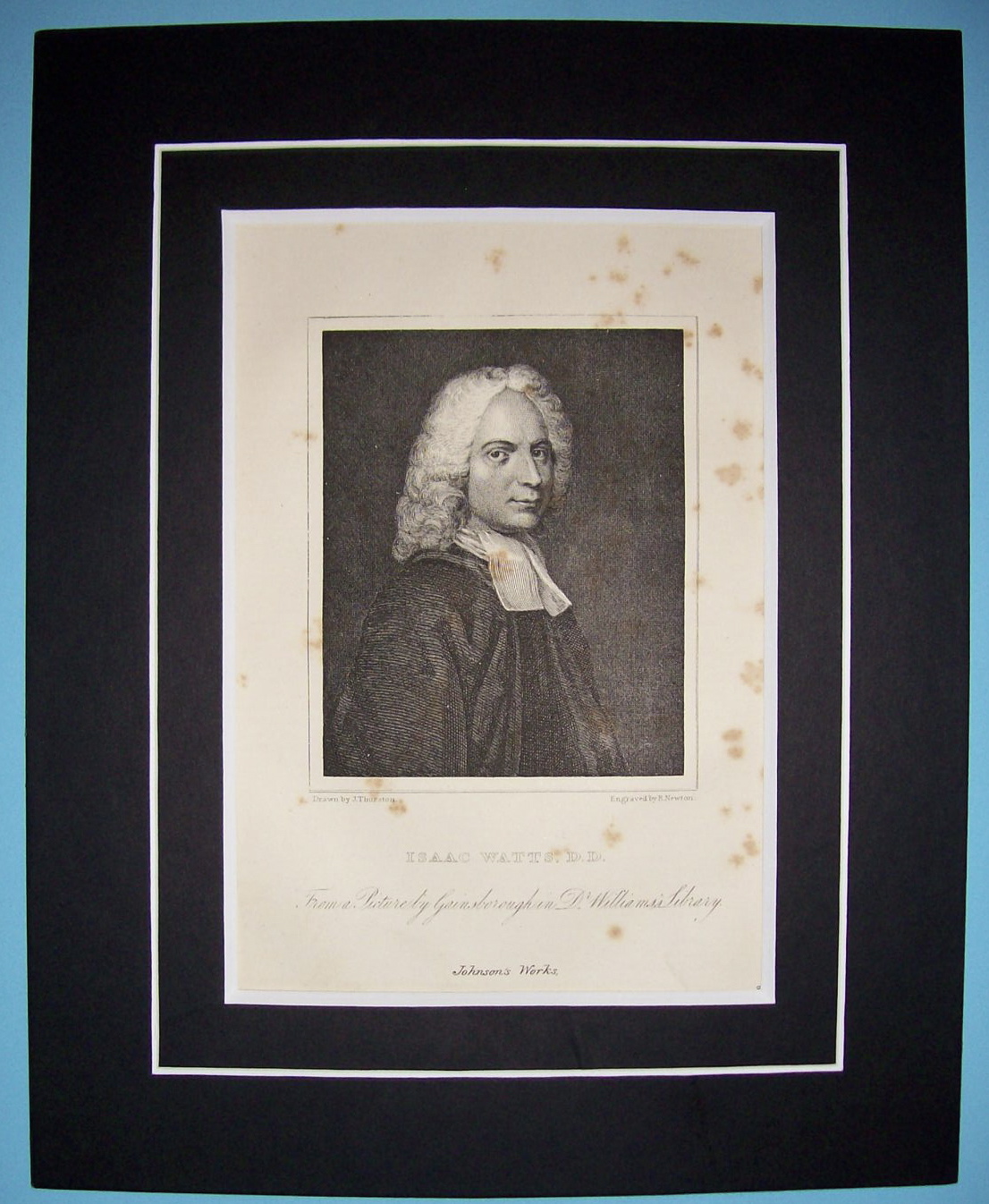 1881 Engraving of Isaac Watts D.D.