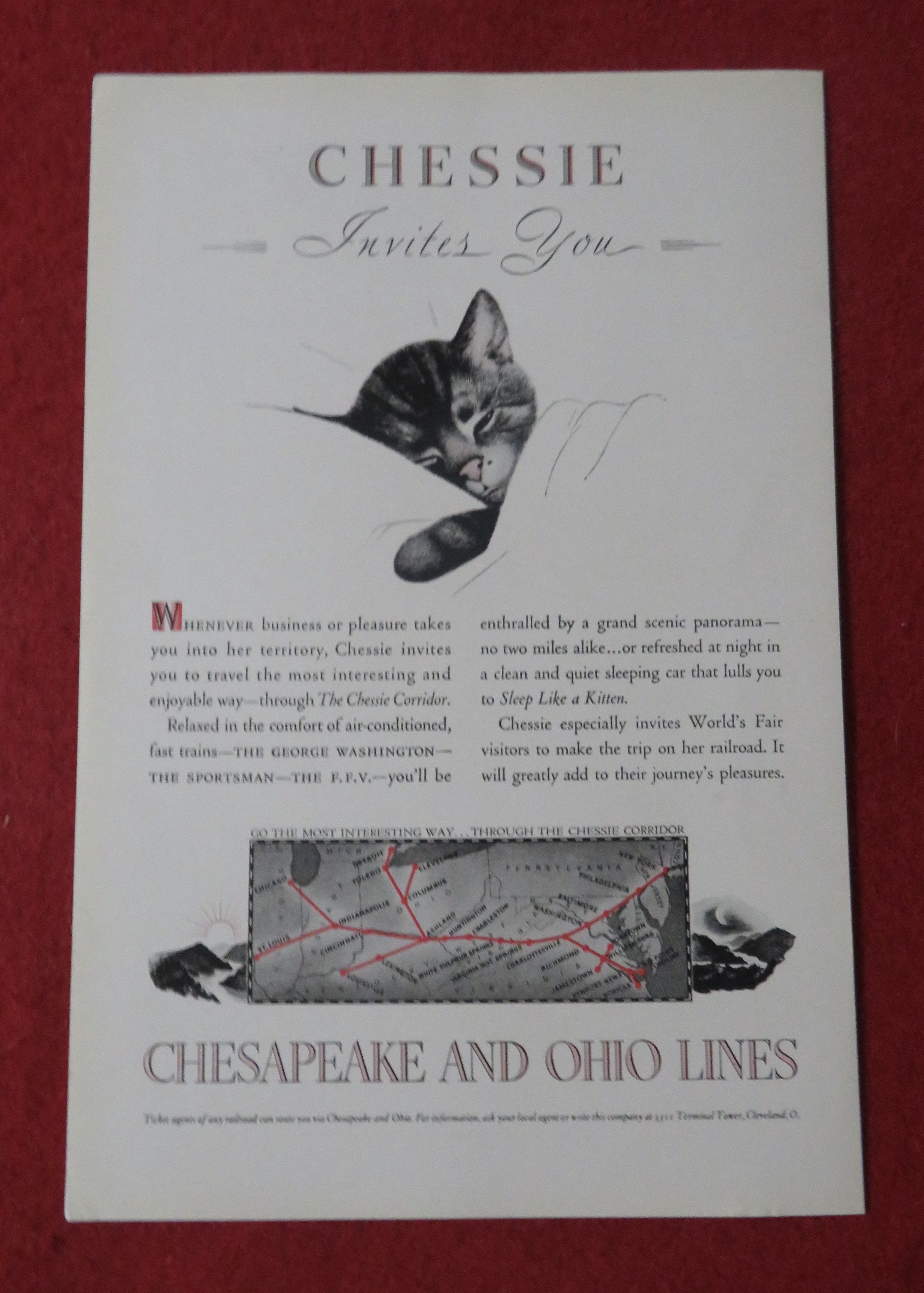 1939 Chesapeake & Ohio Lines with Chessie Invites You
