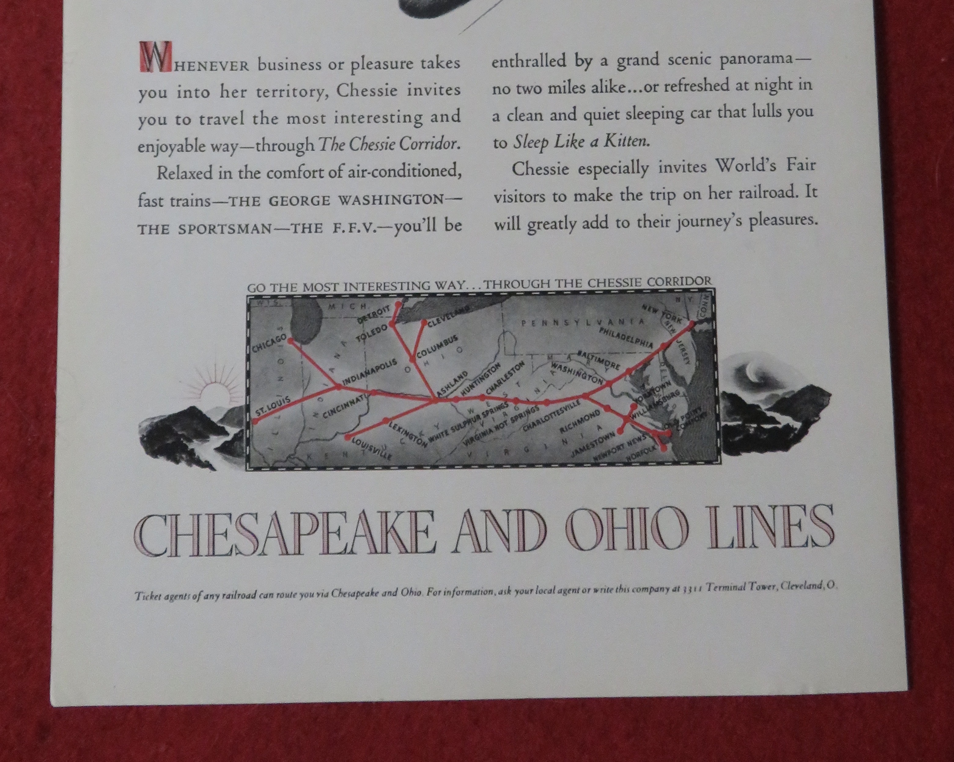 1939 Chesapeake & Ohio Lines with Chessie Invites You