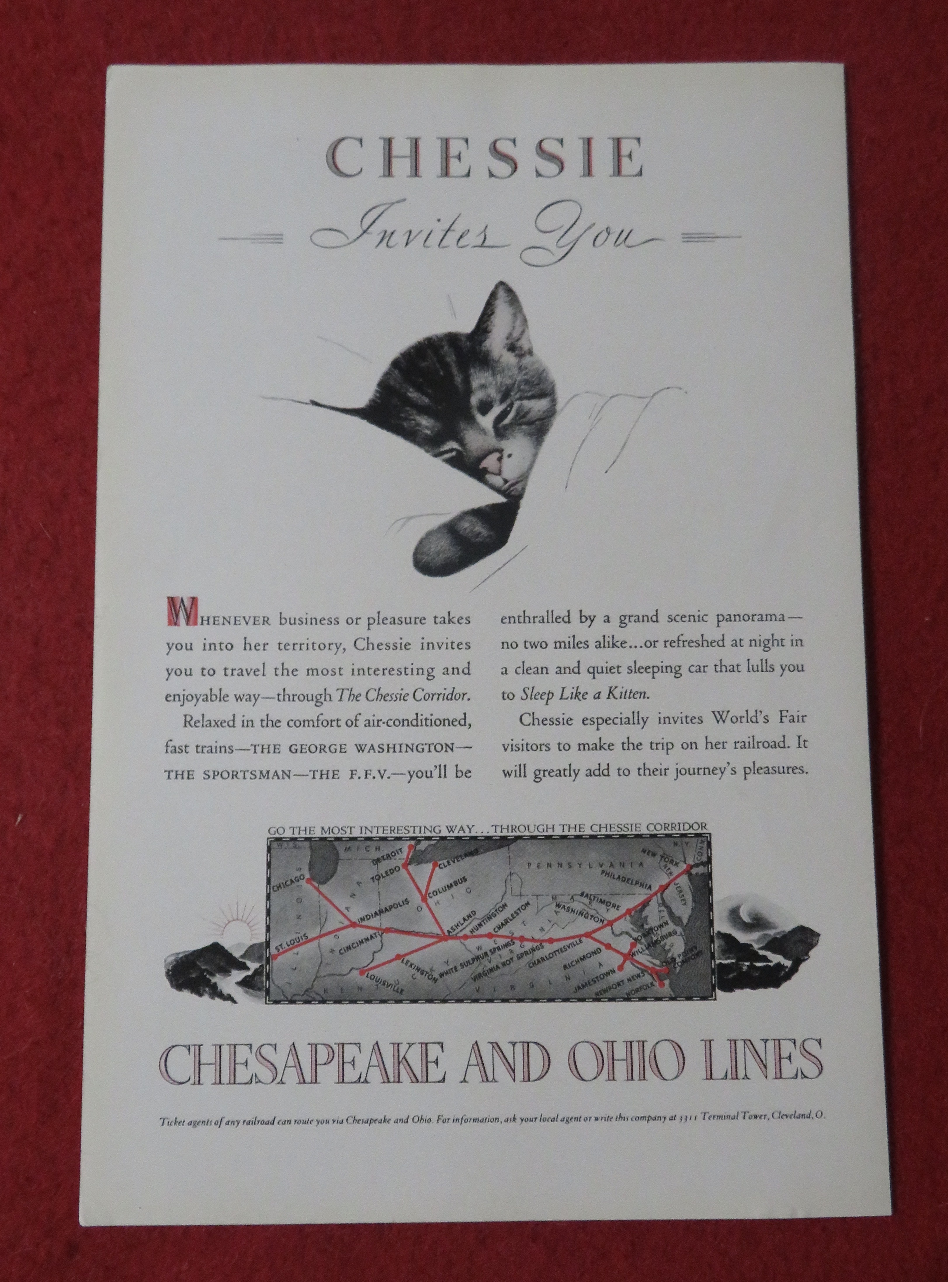 1939 Chesapeake & Ohio Lines with Chessie Invites You