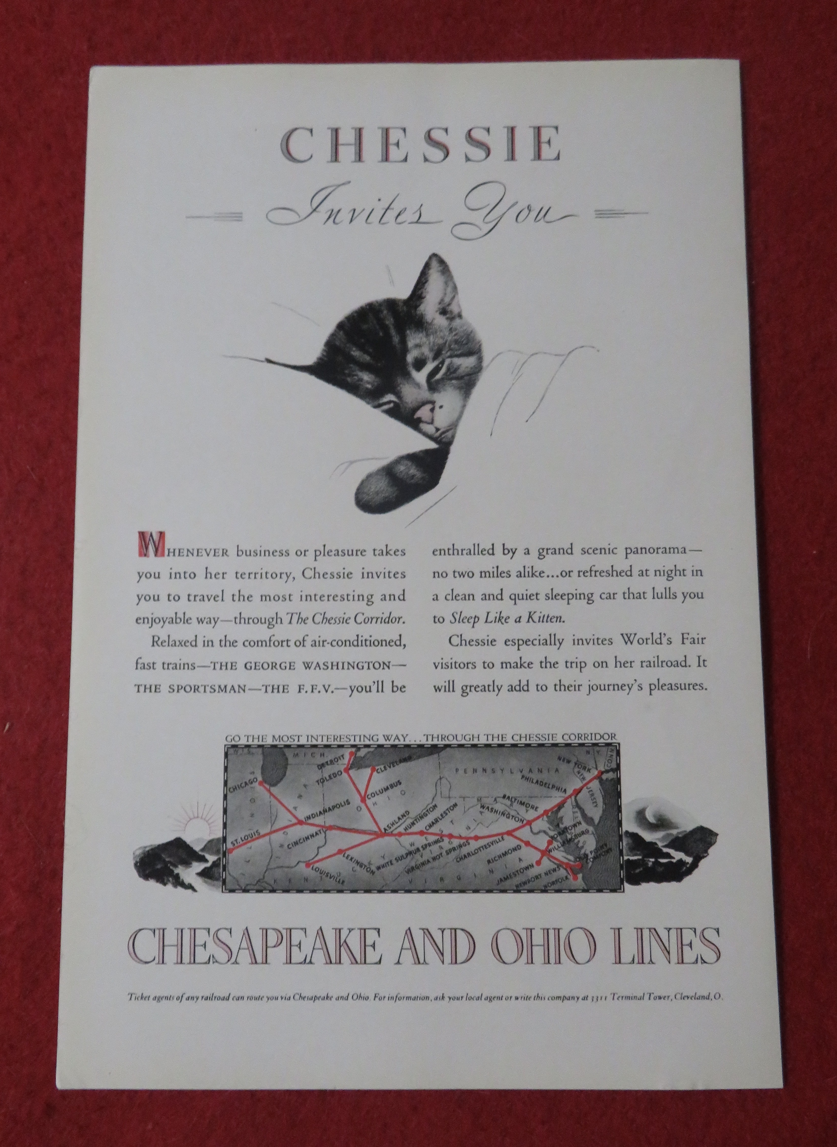 1939 Chesapeake & Ohio Lines with Chessie Invites You