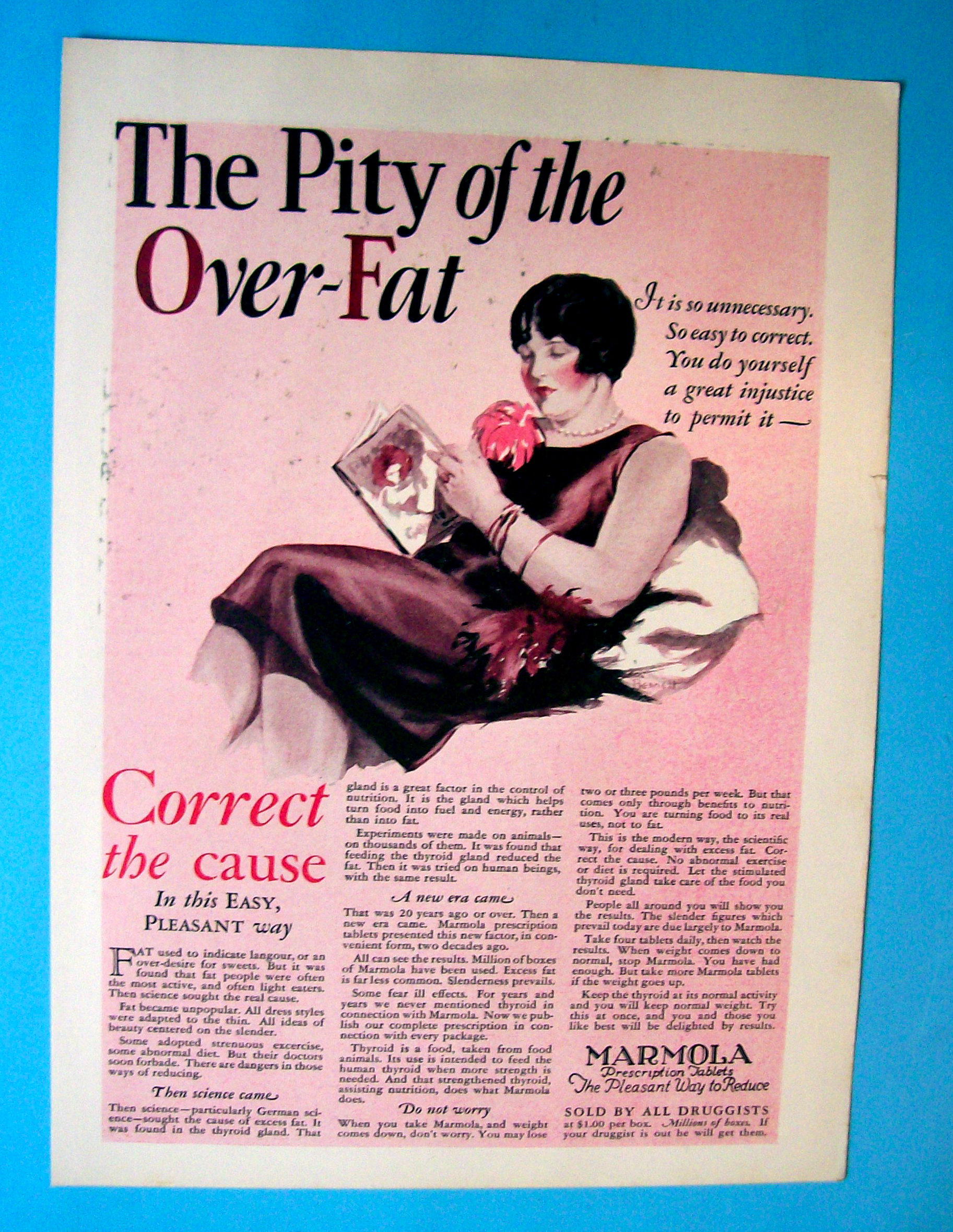 Vintage Ad: 1928 Marmola Prescription Tablets