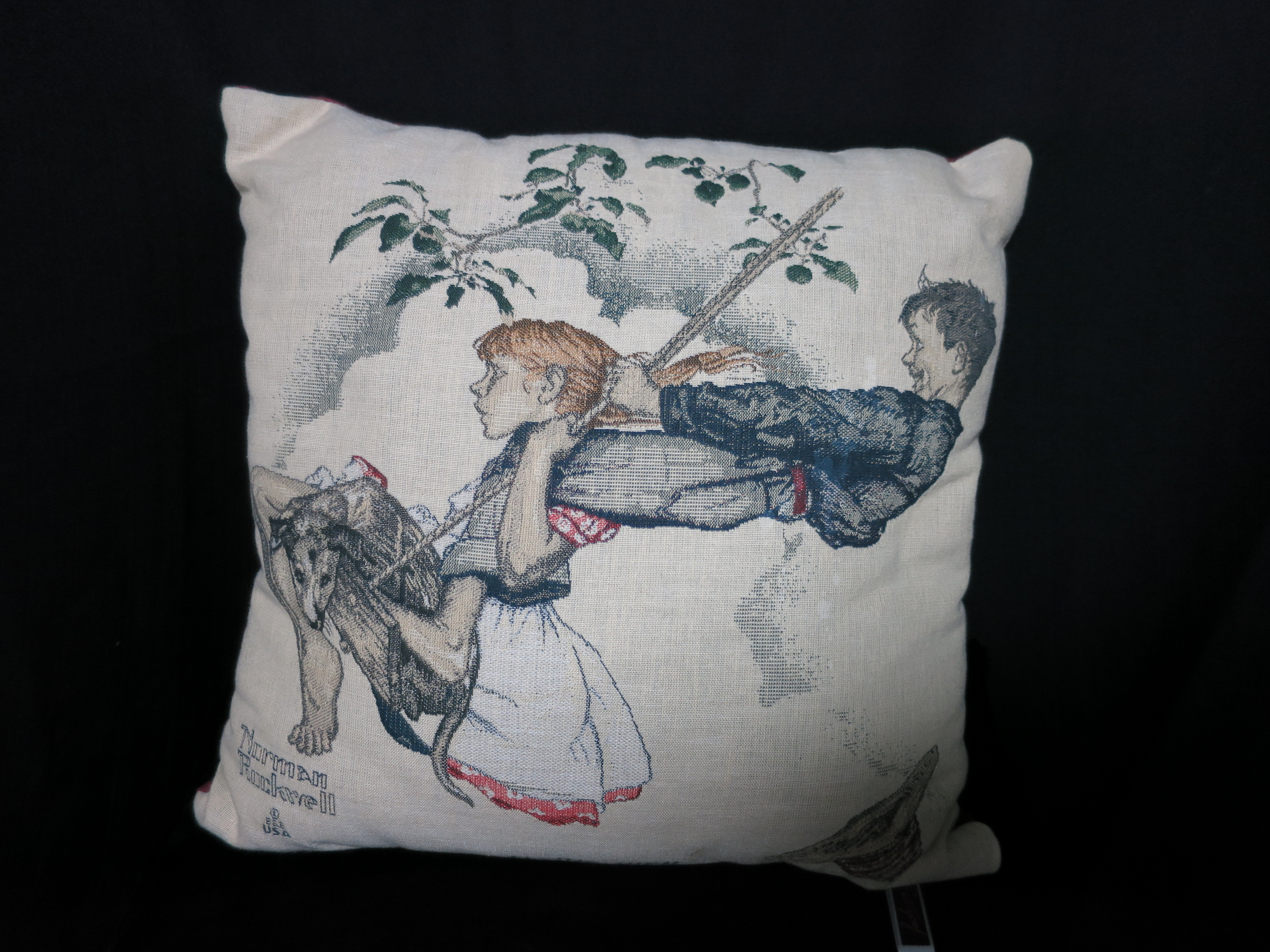 Norman Rockwell Flying High Pillow
