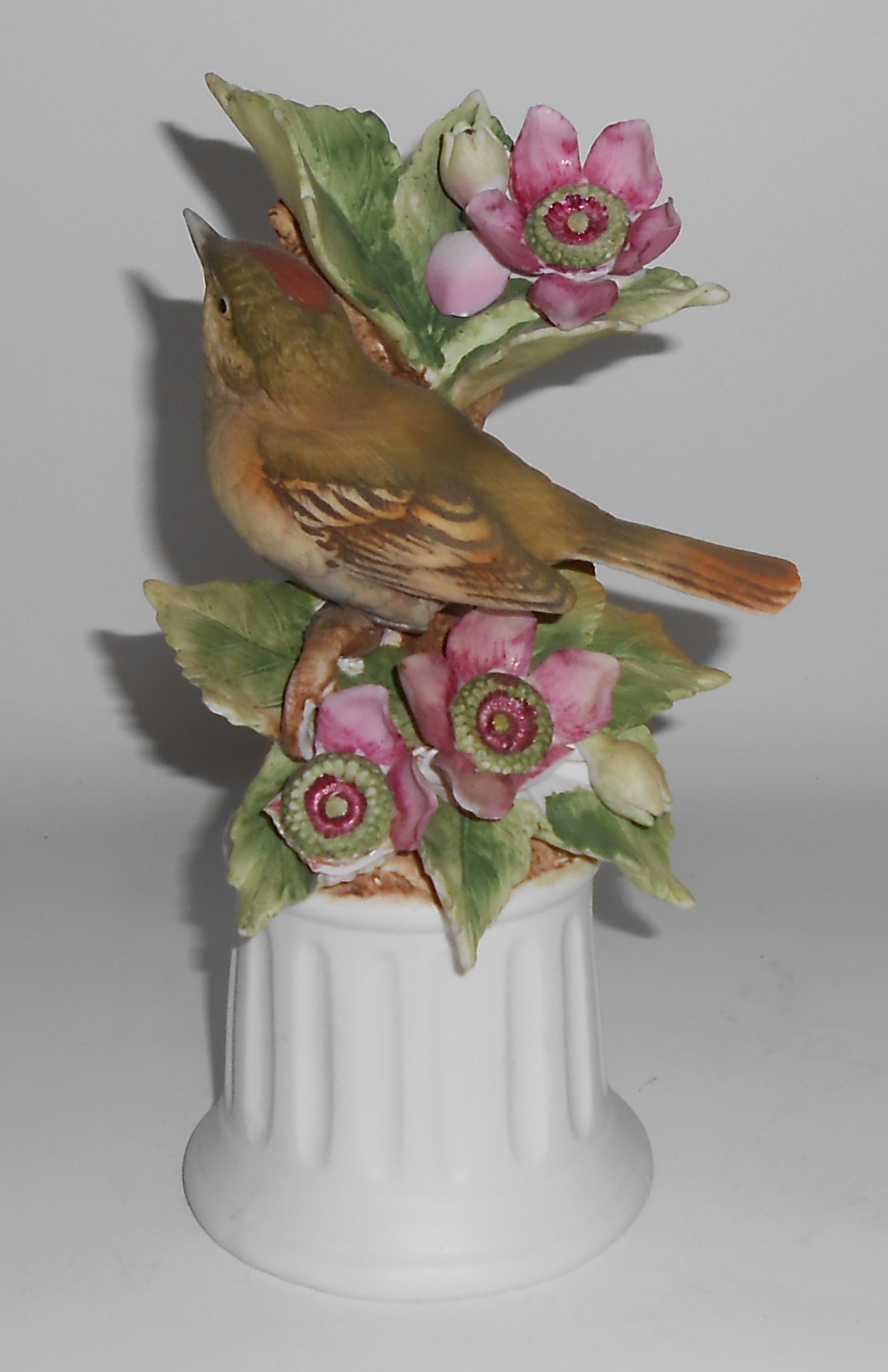 Ruby-Grand Kinglet  Andrea by Sadek Porcelain Bird Figu