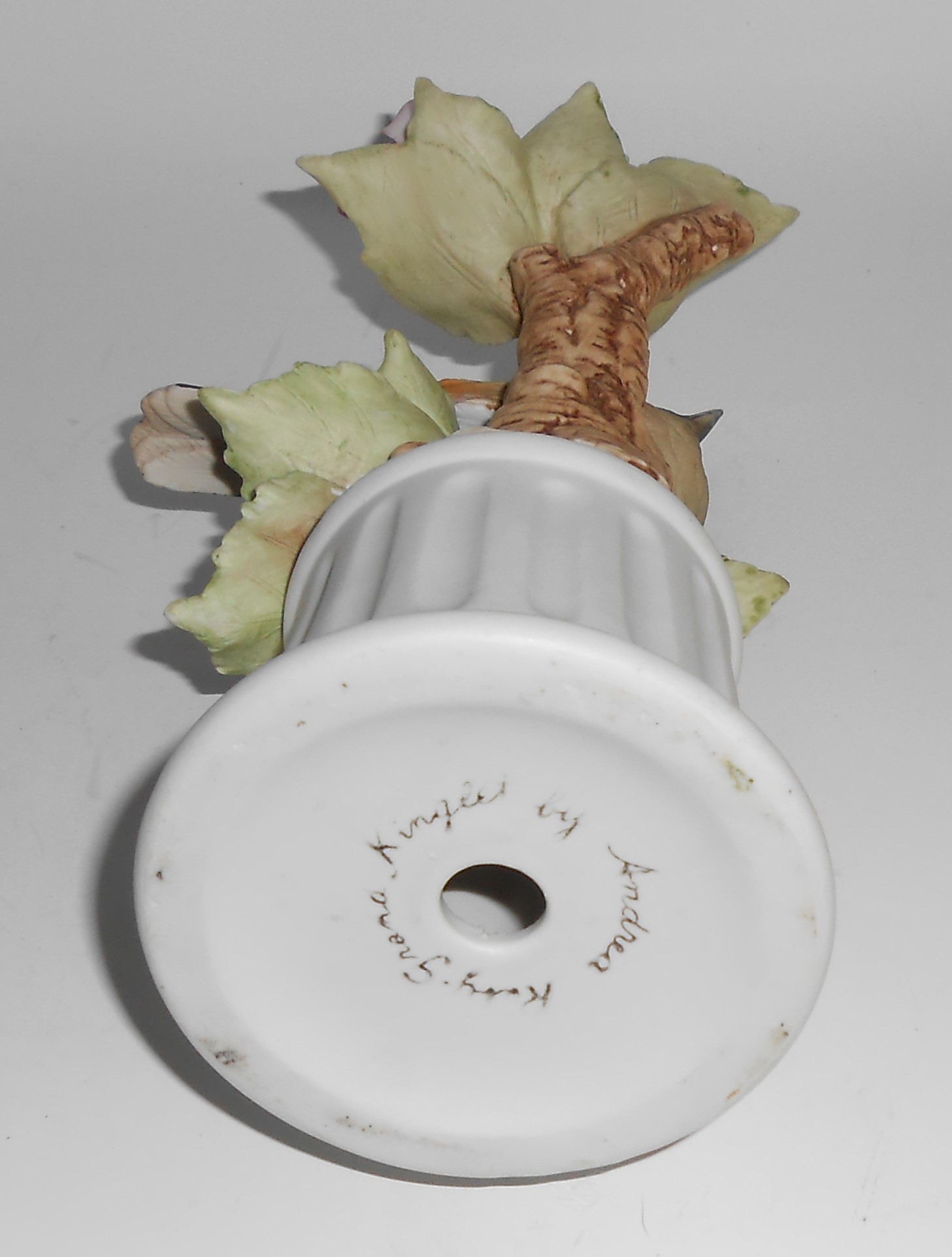 Ruby-Grand Kinglet  Andrea by Sadek Porcelain Bird Figu