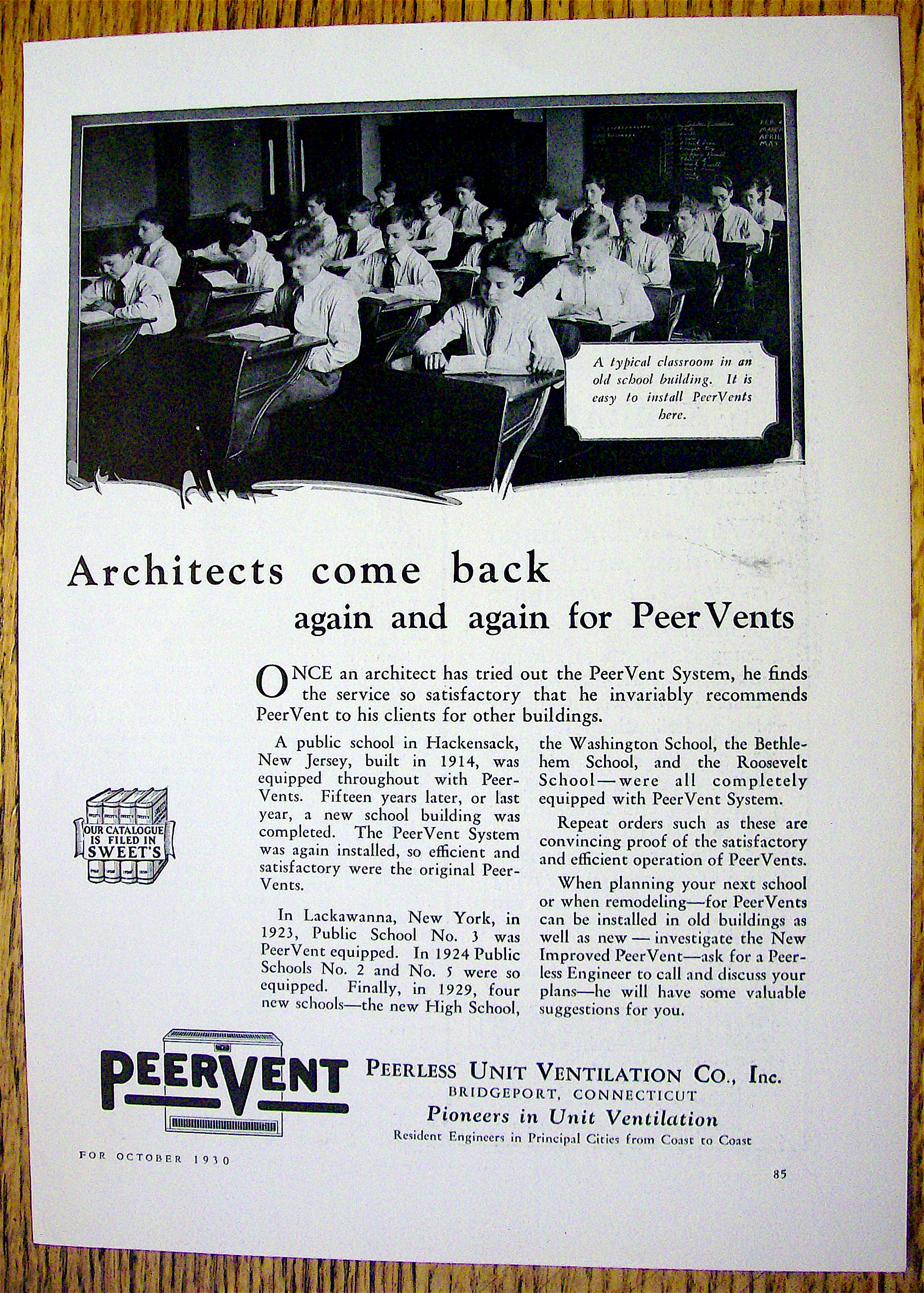 1930 Peervent with Typical Classroom