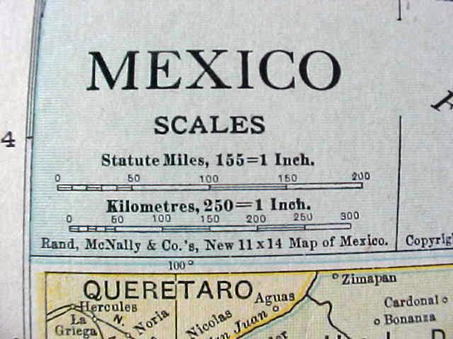 Map British Columbia Mexico 1912 Antique