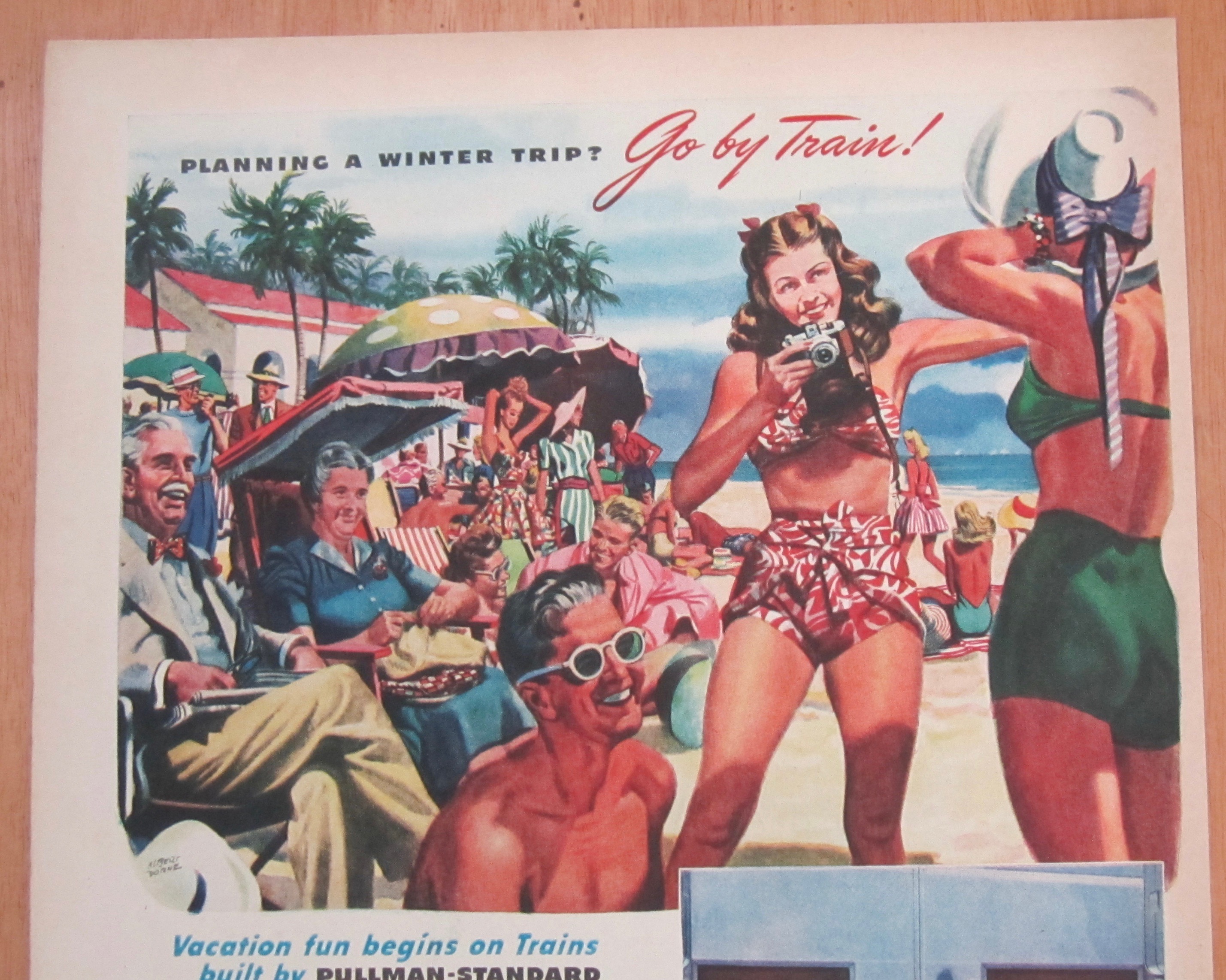 1946 Pullman Standard with People on the Beach
