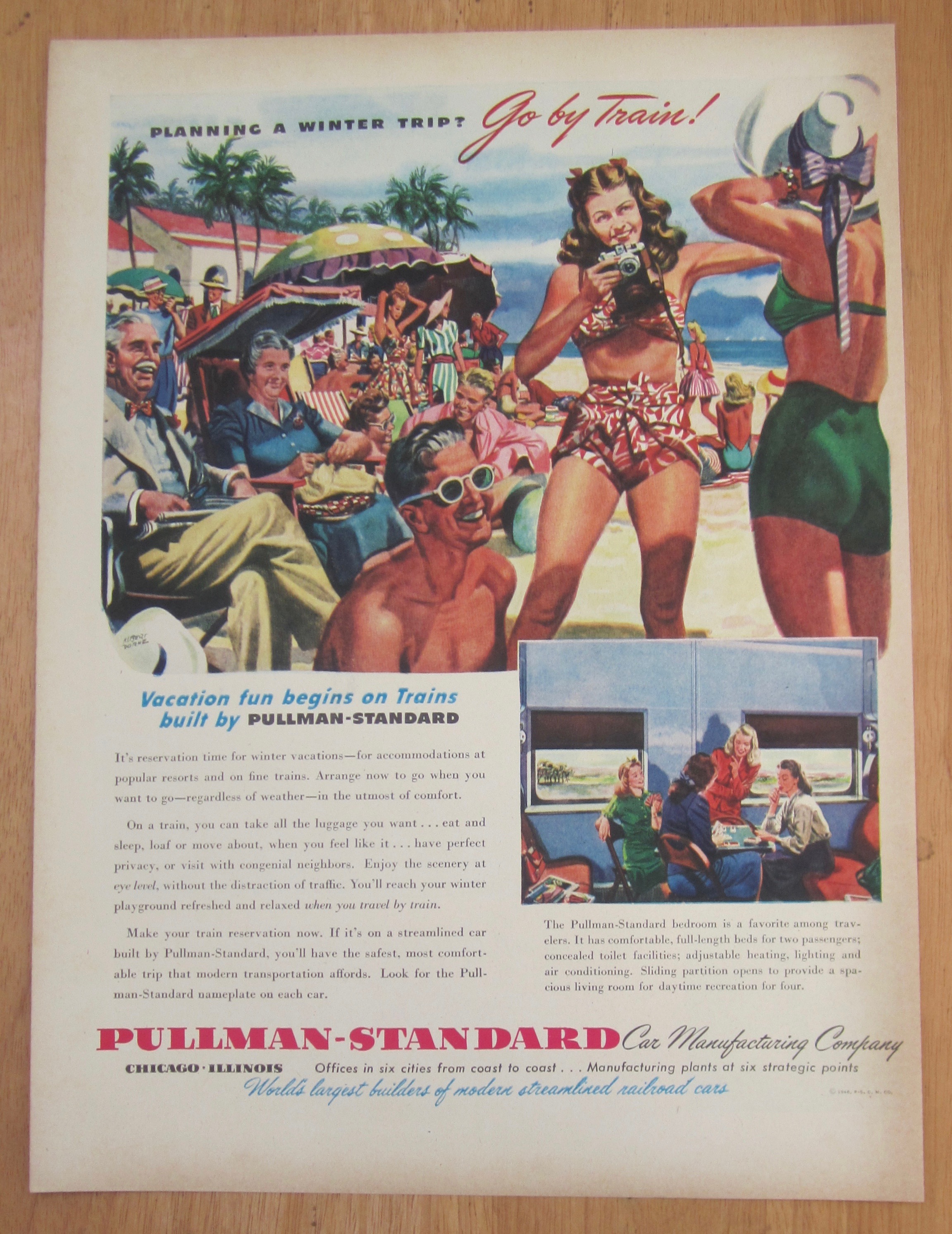 1946 Pullman Standard with People on the Beach