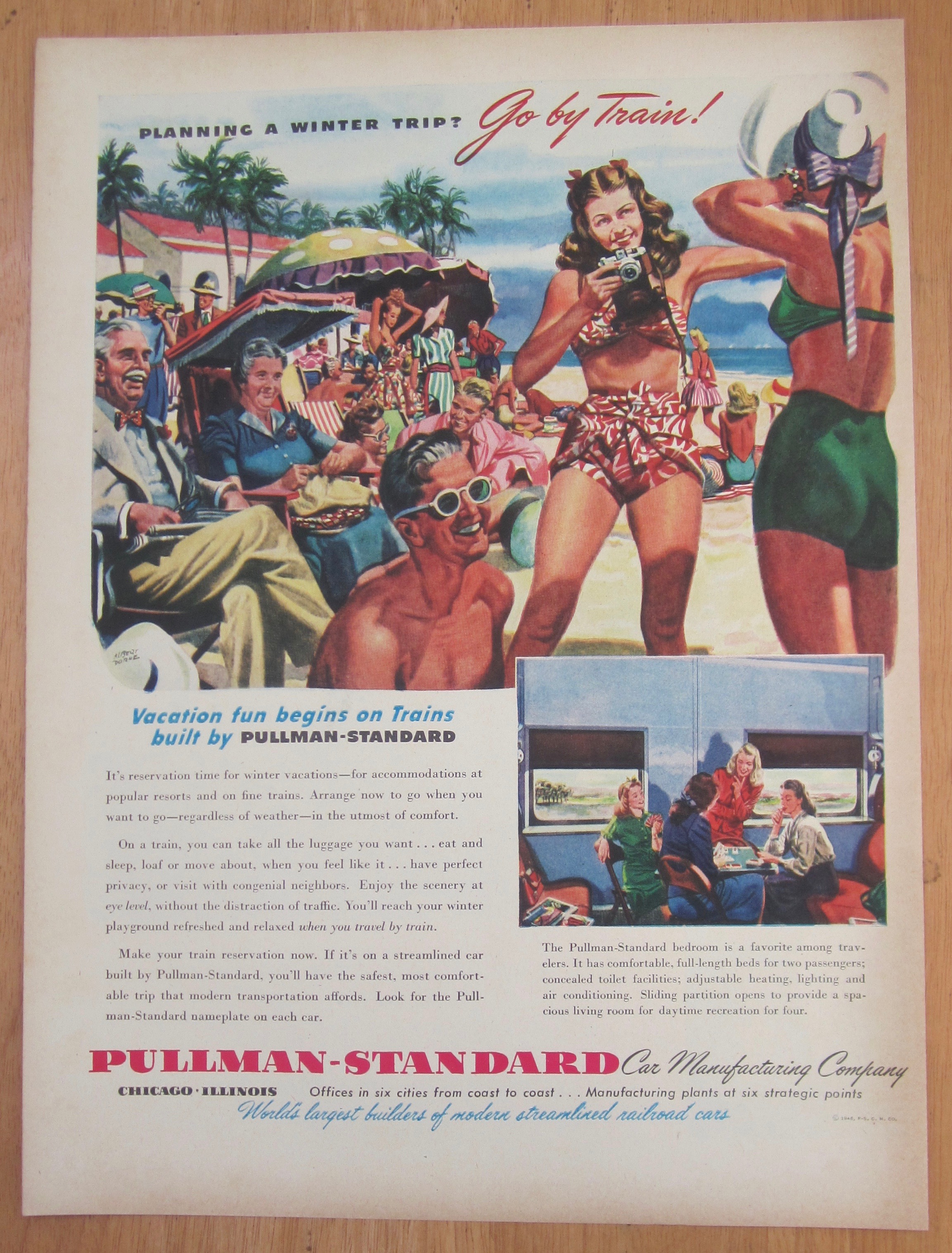 1946 Pullman Standard with People on the Beach