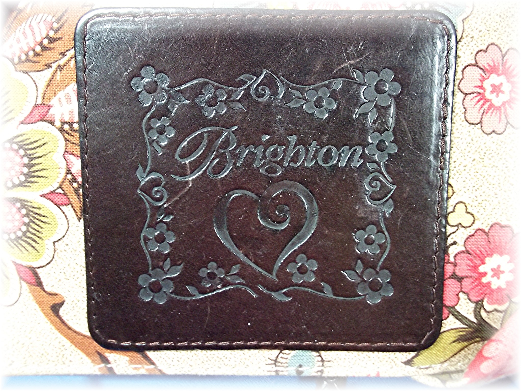 Brighton  Leather and Straw Shoulder Bag