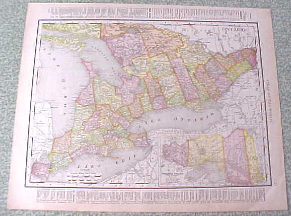 Map Ontario Quebec 1912 Antique