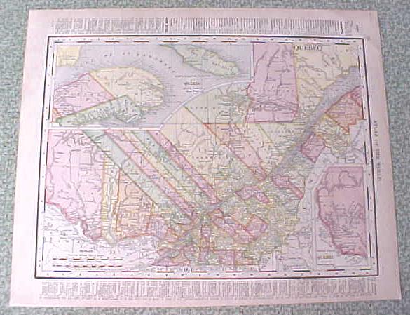 Map Ontario Quebec 1912 Antique