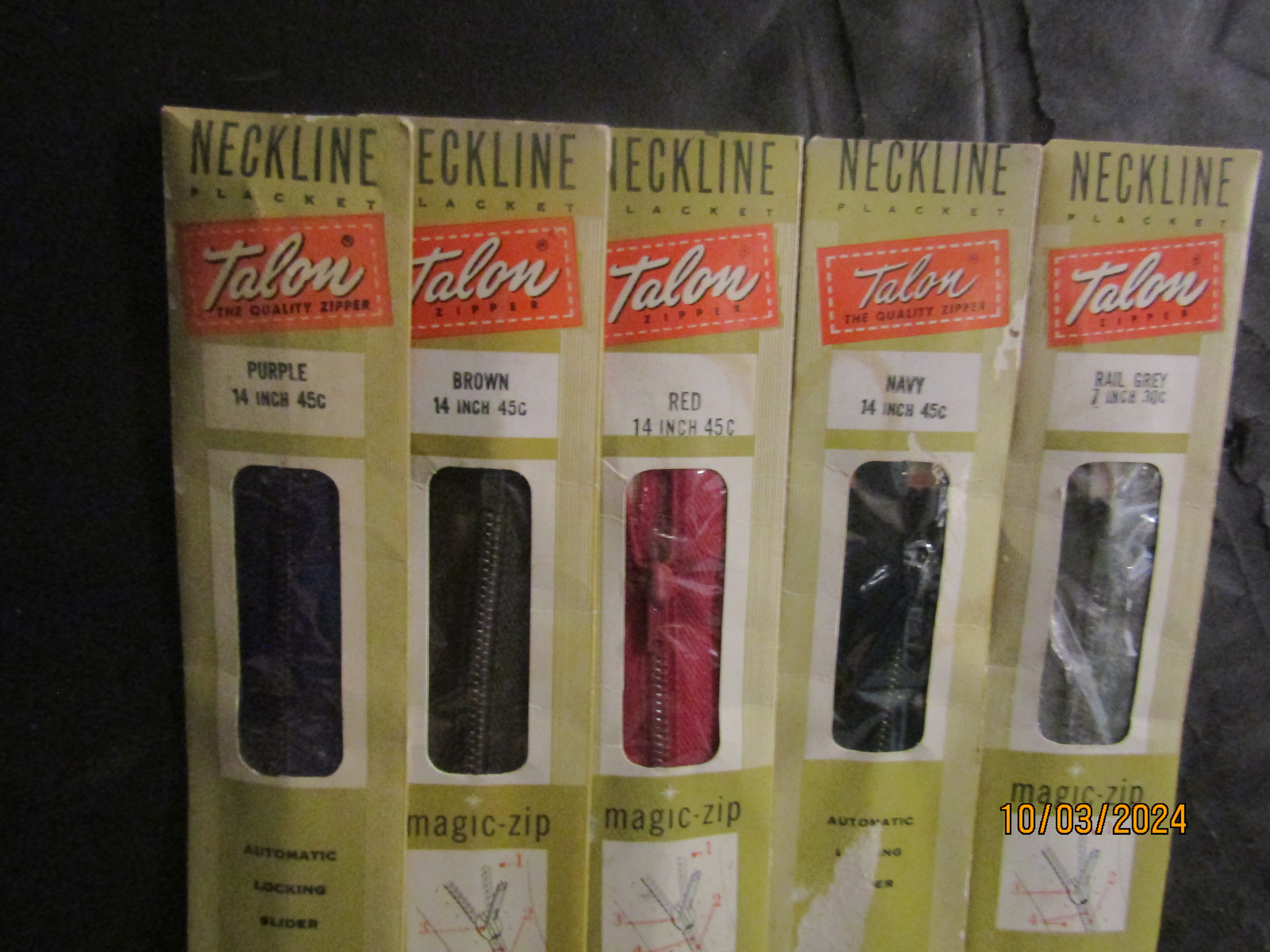 Vintage Talon Five Various Neckline Zipper