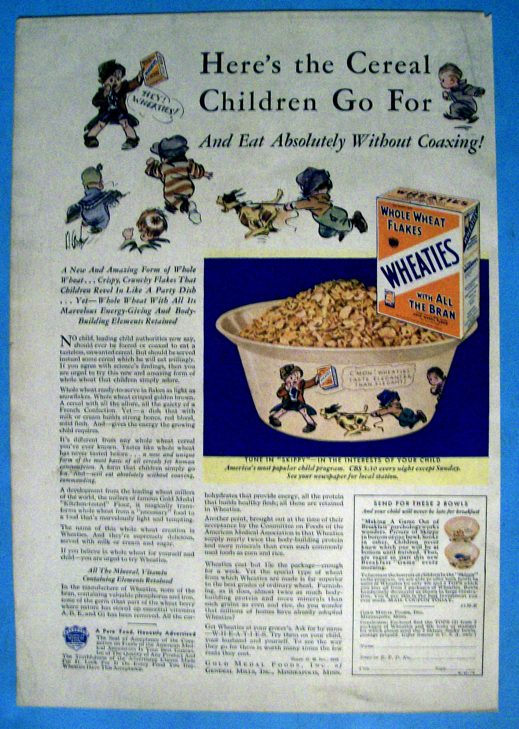 Vintage Ad: 1933 Wheaties Cereal