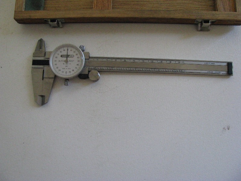 Vintage General MG Ultra Test No. 107-6 Stainless Hardened 6" Dial Caliper with Fitted Wooden Case
