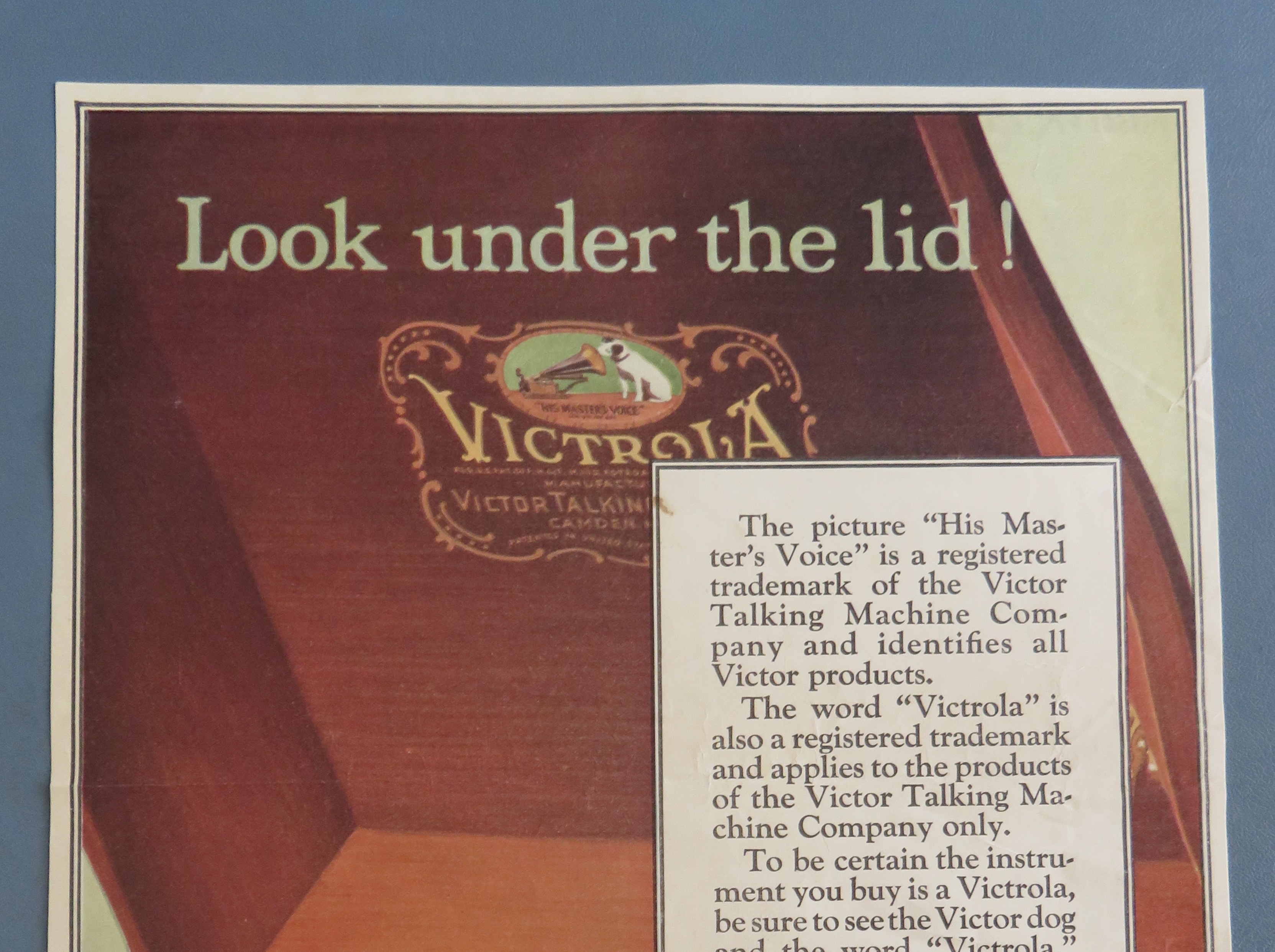 1920's Victrola with Opened Victrola Playing Record