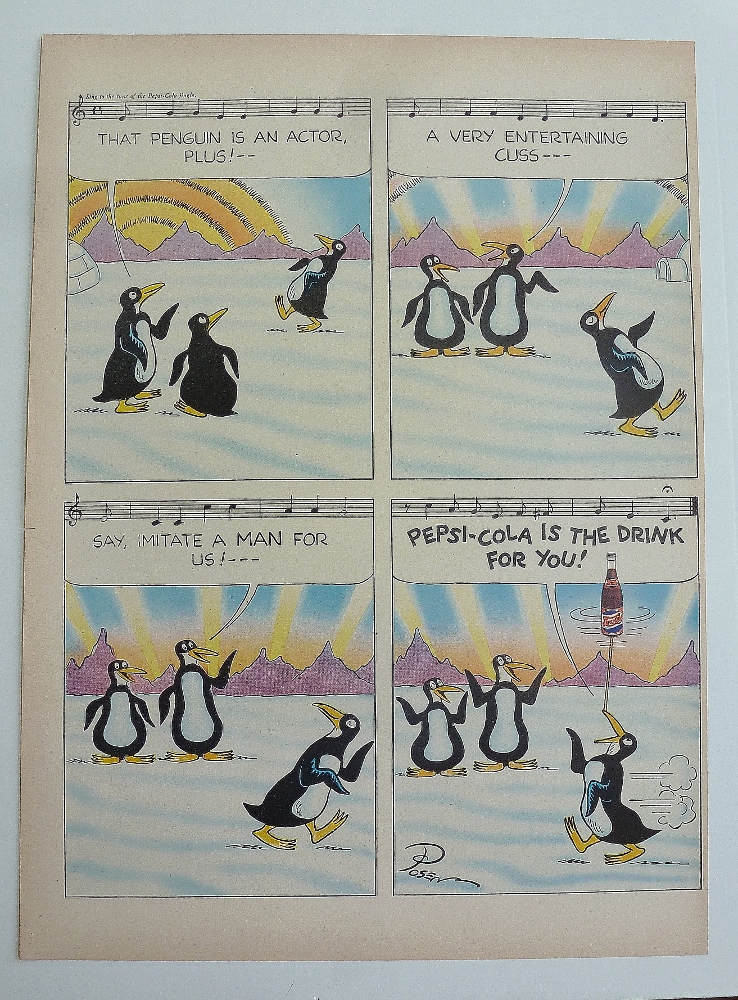 1947 Pepsi Cola (Pepsi) With Group Of Penguins