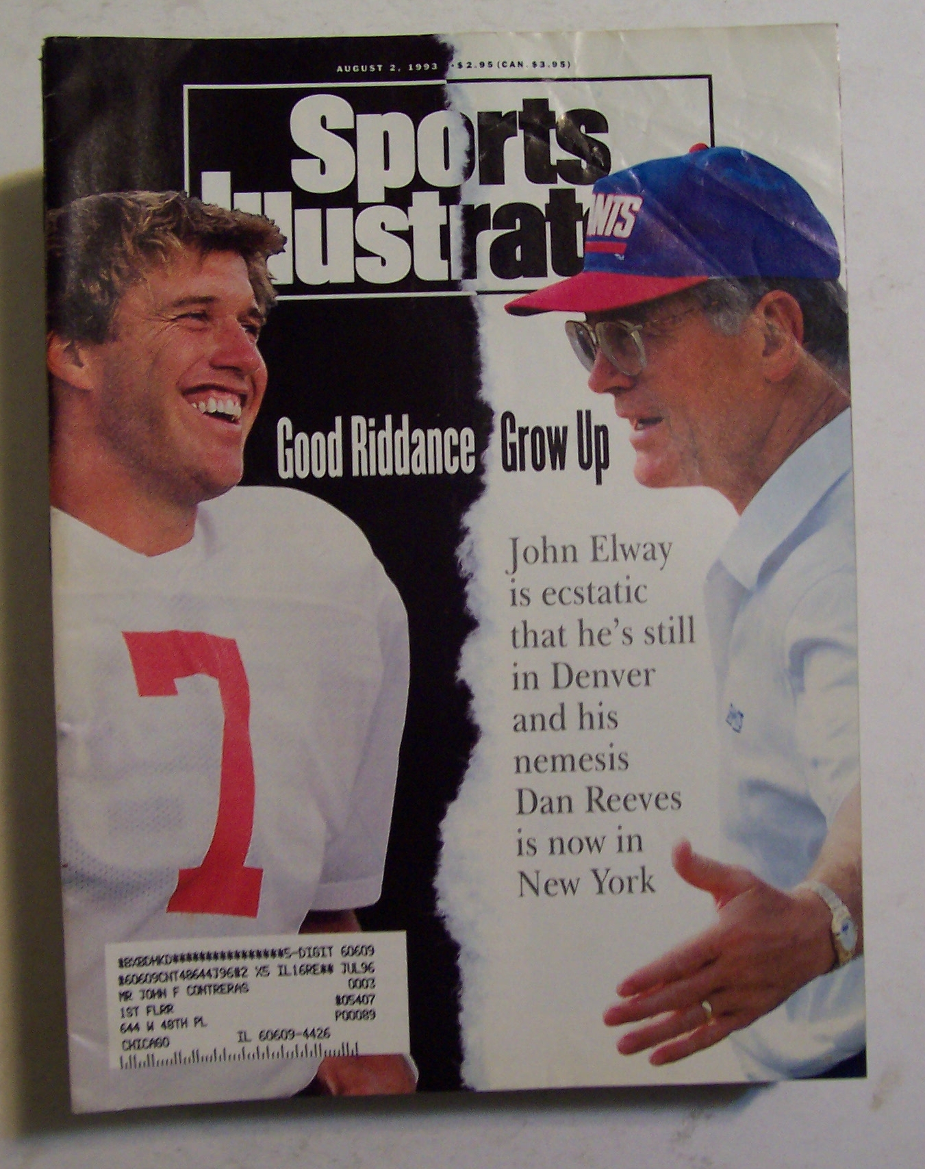 Sports Illustrated Magazine -August 2, 1993- John Elway