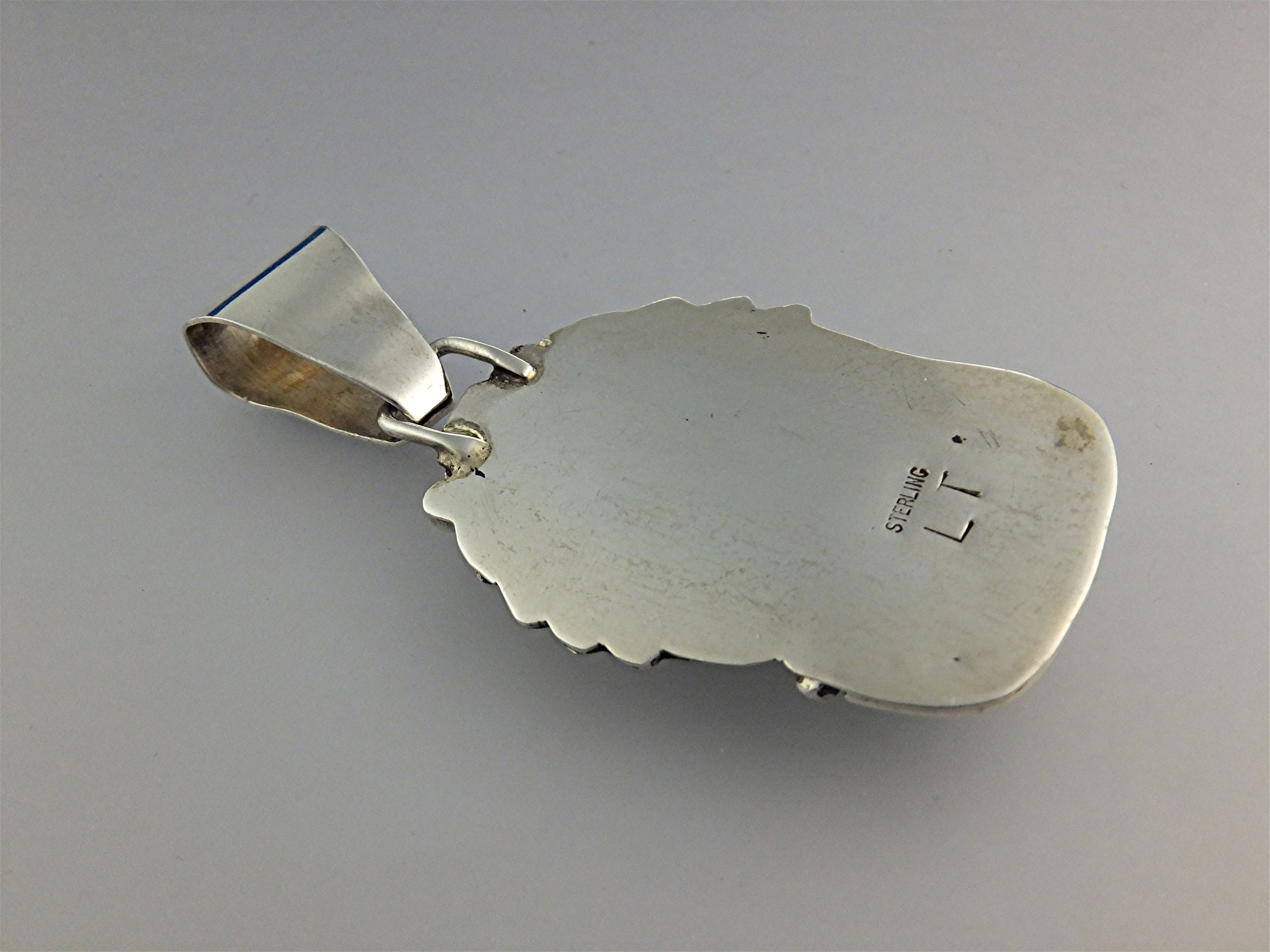Navajo Gaspeite Sterling Silver Pendant LeroyThomas