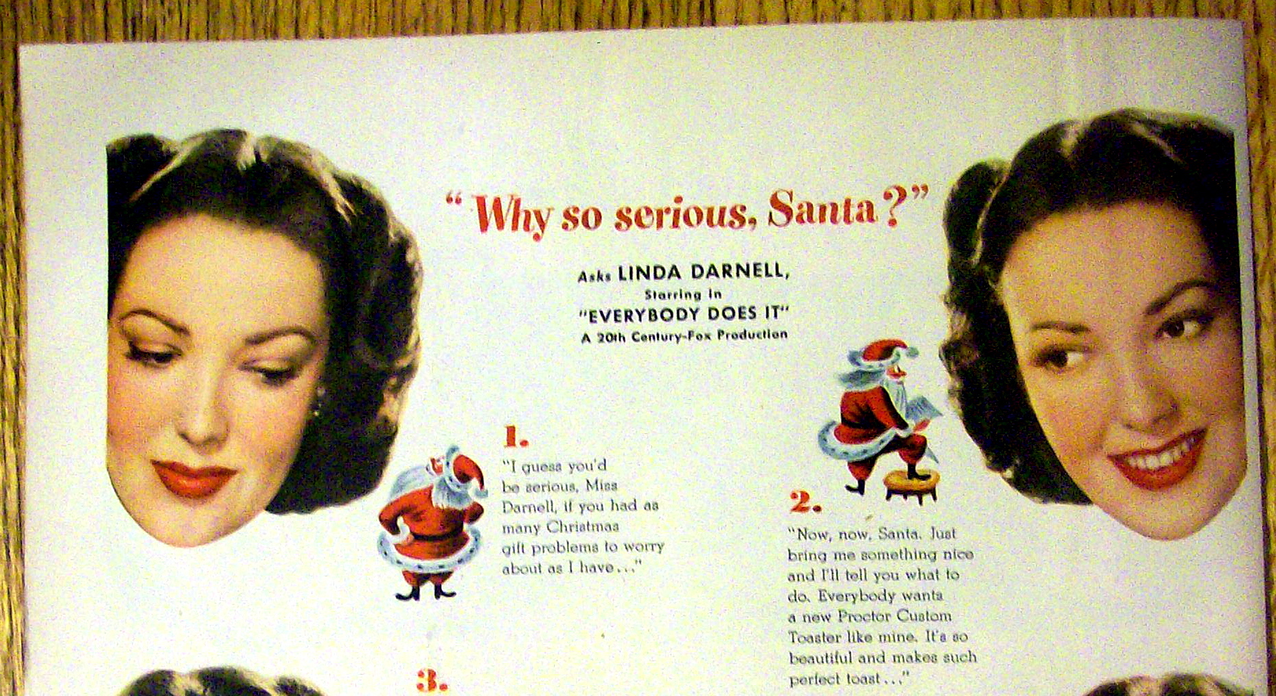 Vintage Ad: 1949 Proctor Toaster w/Linda Darnell